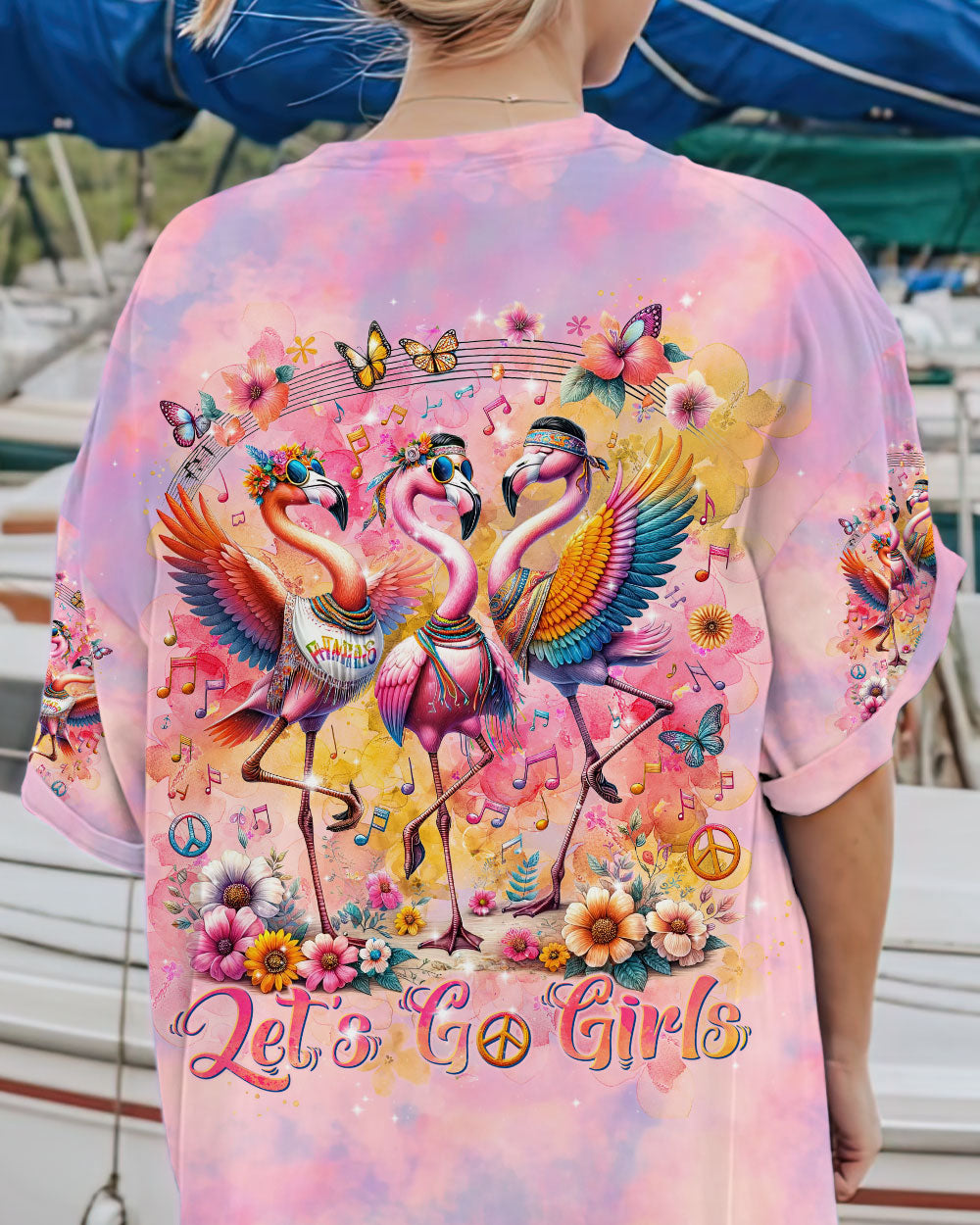 LET'S GO GIRLS FLAMINGO ALL OVER PRINT - TLNT1512233