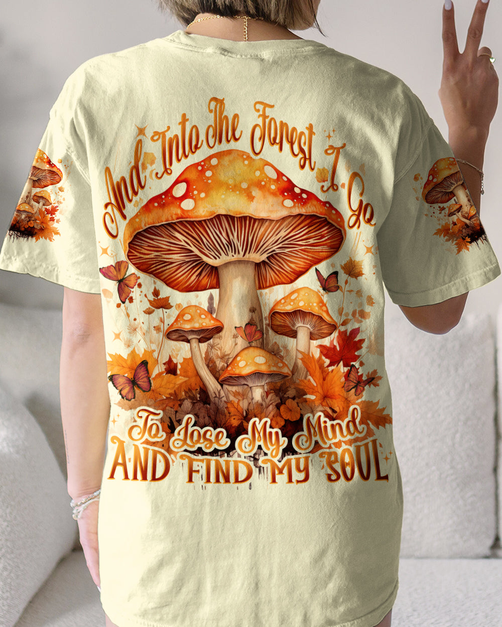 INTO THE FOREST MUSHROOMS ALL OVER PRINT - TYTD3107232