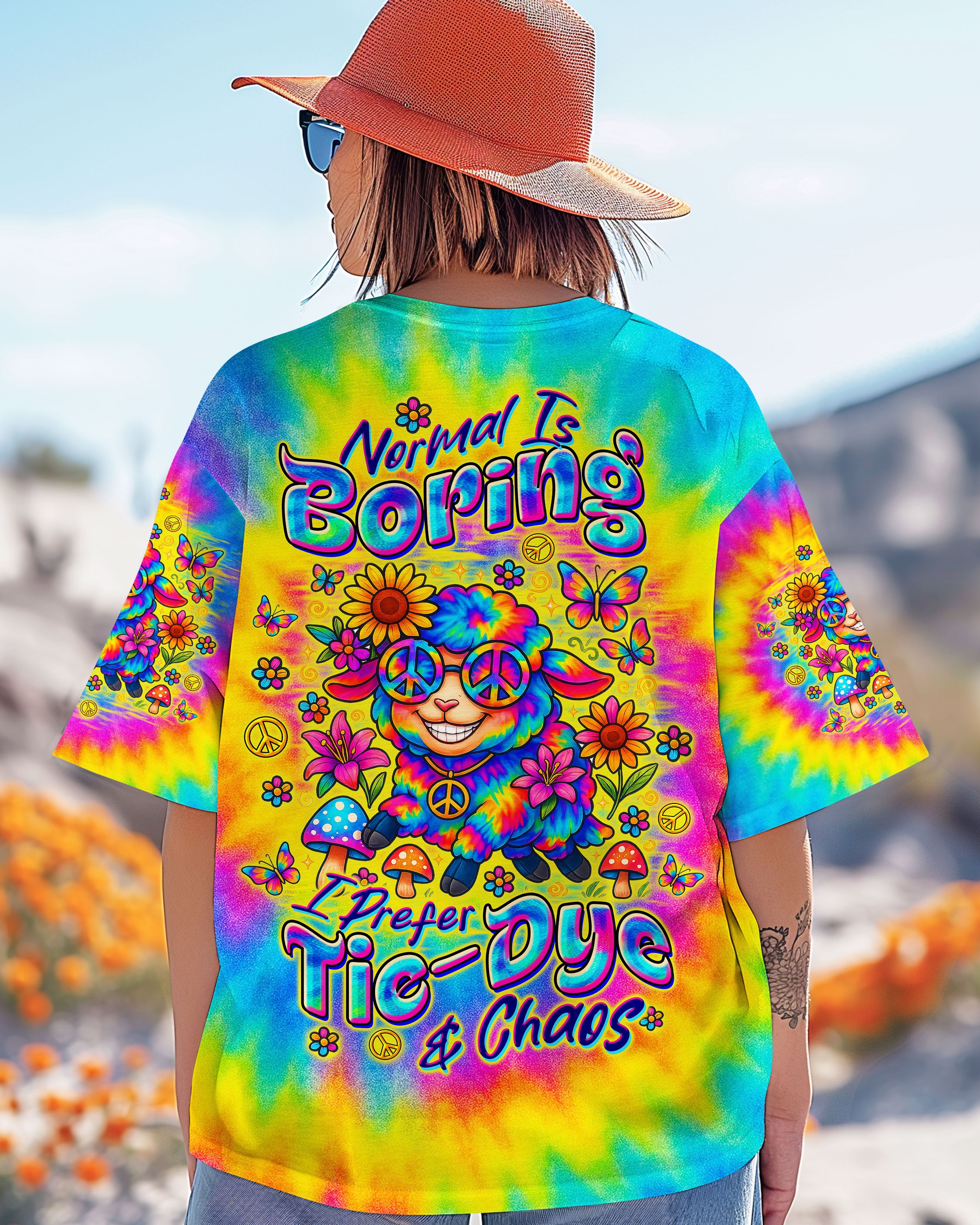 I PREFER TIE DYE AND CHAOS SHEEP ALL OVER PRINT - TLTW0207251
