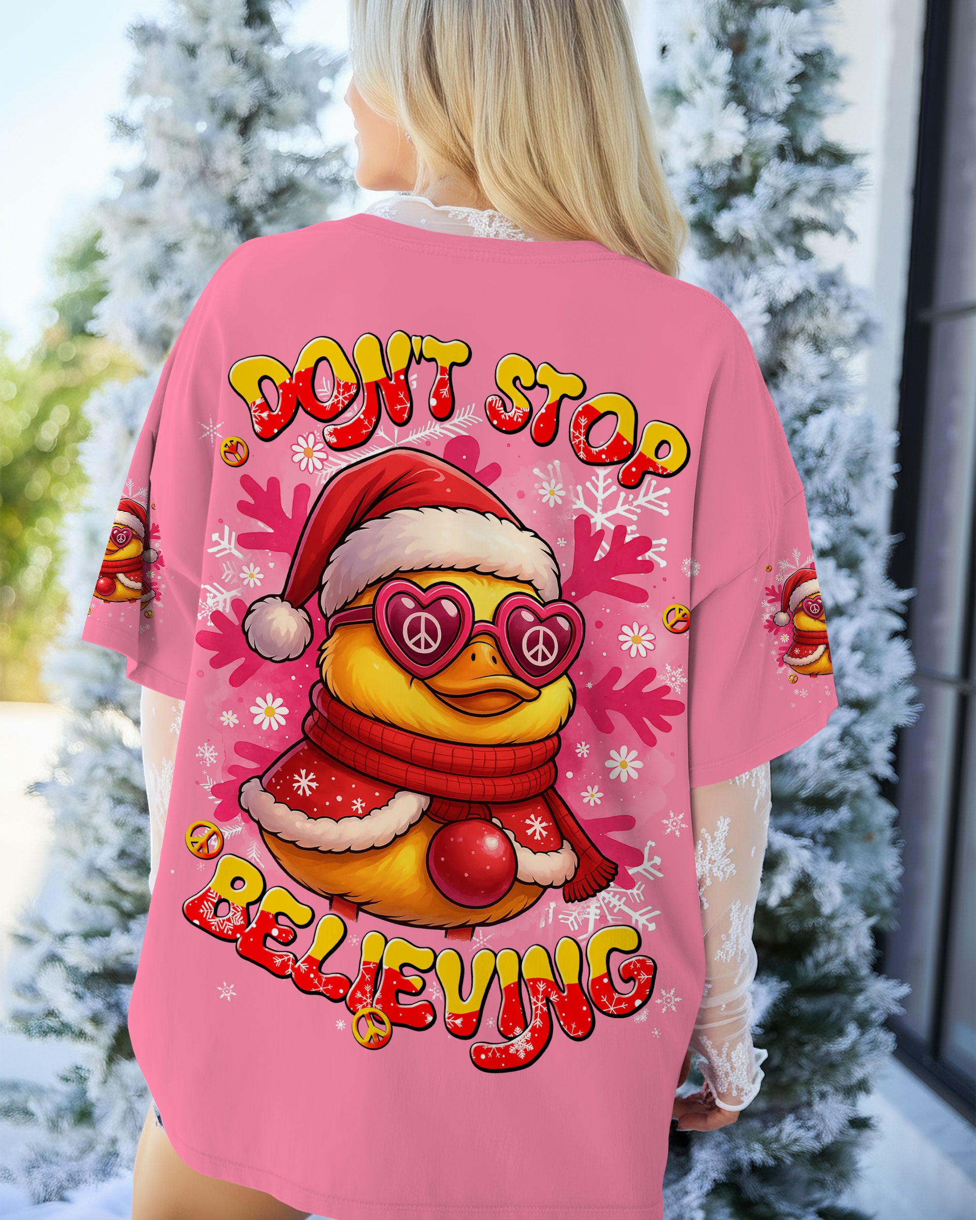 DON'T STOP BELIEVING DUCK CHRISTMAS ALL OVER PRINT - TLNT1410251