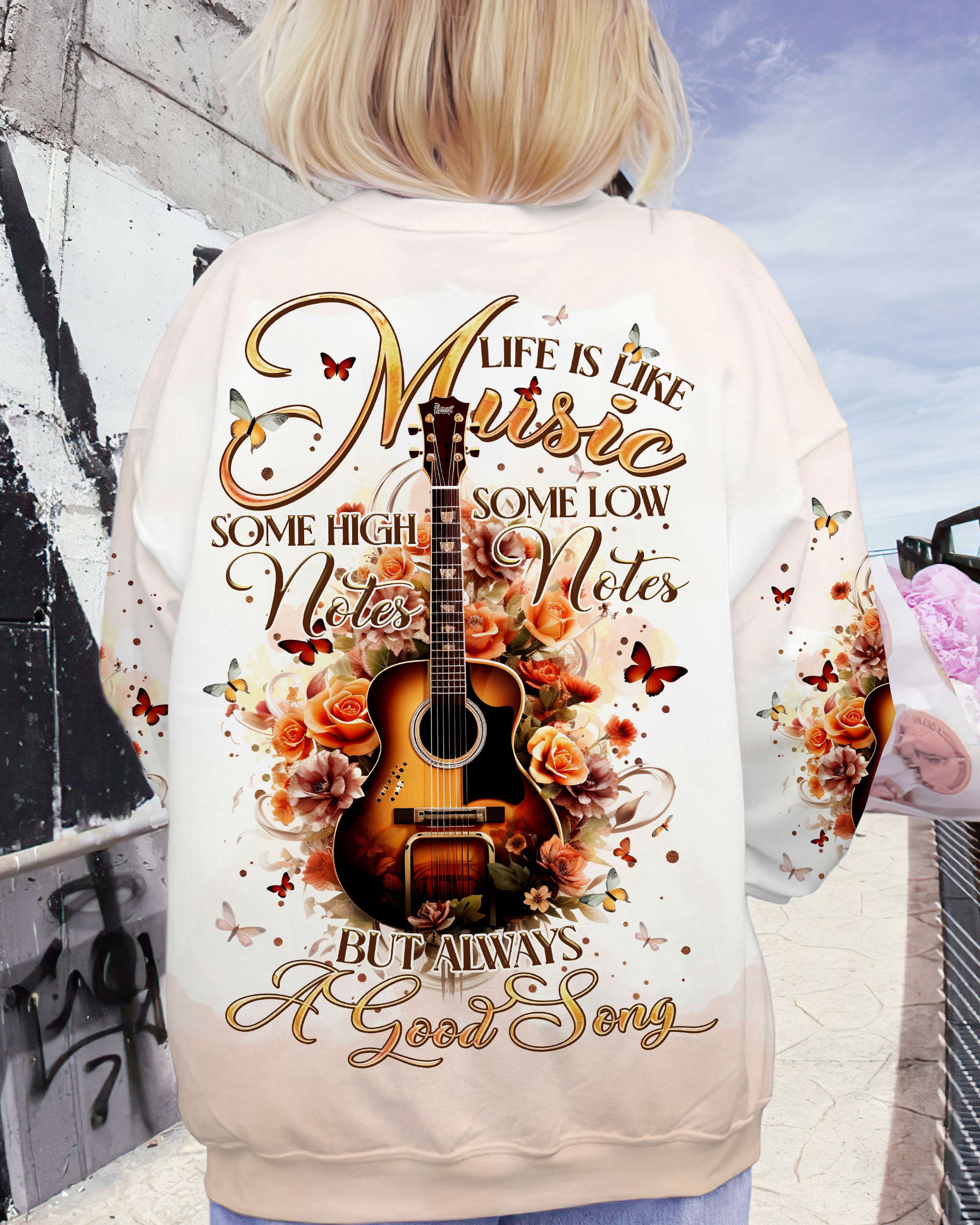LIFE IS LIKE MUSIC GUITAR ALL OVER PRINT - TLTR1610231