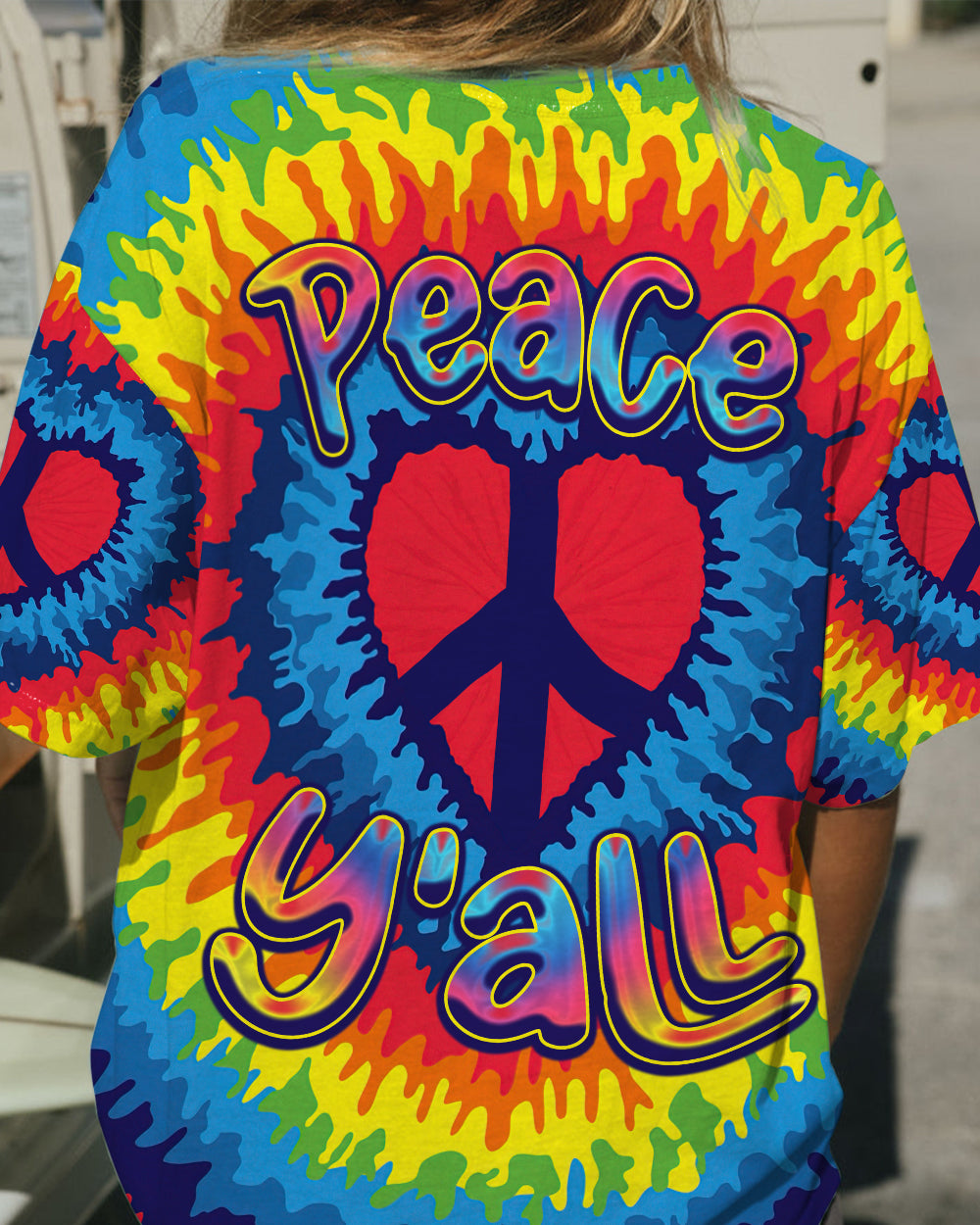 PEACE Y'ALL HEART TIE DYE ALL OVER PRINT - TYTD1107234
