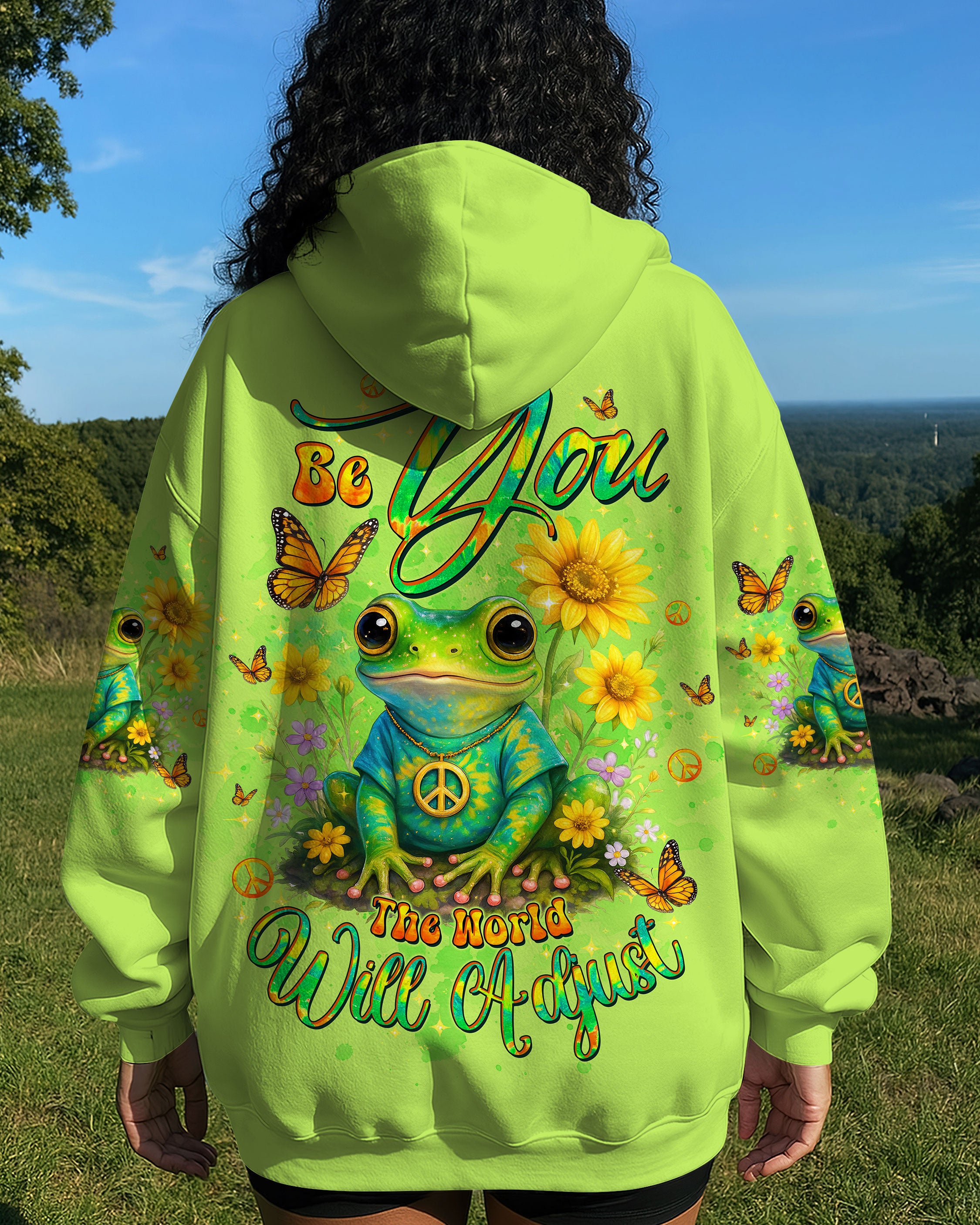 BE YOU THE WORLD WILL ADJUST FROG ALL OVER PRINT - TLTW0410251