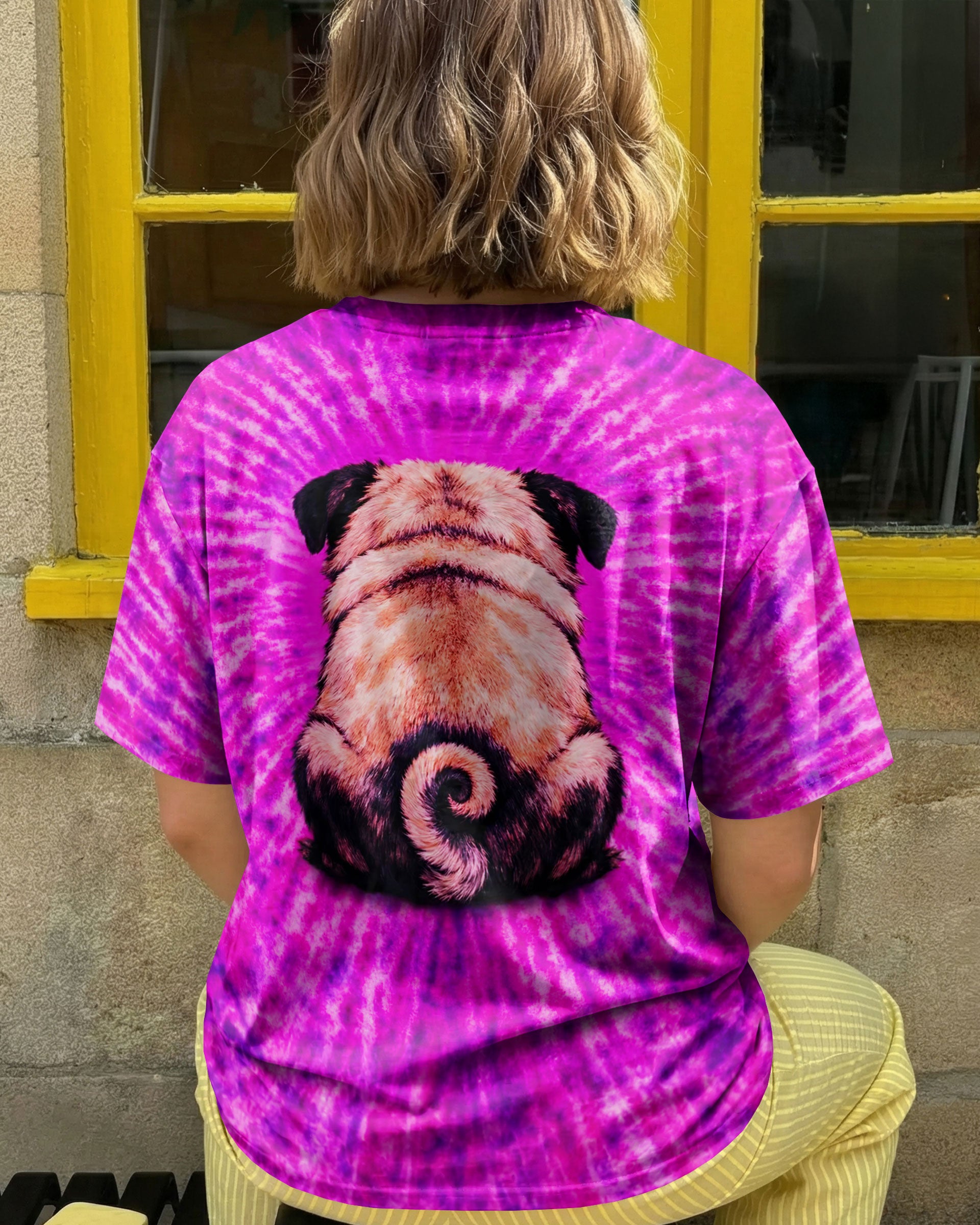 PUG DOG PURPLE & PINK SWIRL ALL OVER PRINT - TLNT2502261
