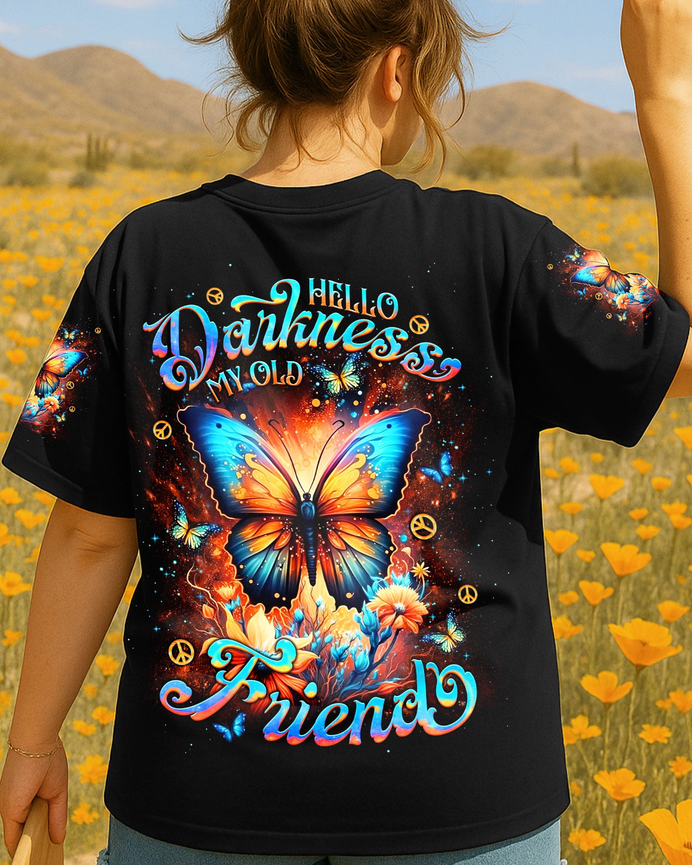 HELLO DARKNESS MY OLD FRIEND BUTTERFLY ALL OVER PRINT - TLNT2509251