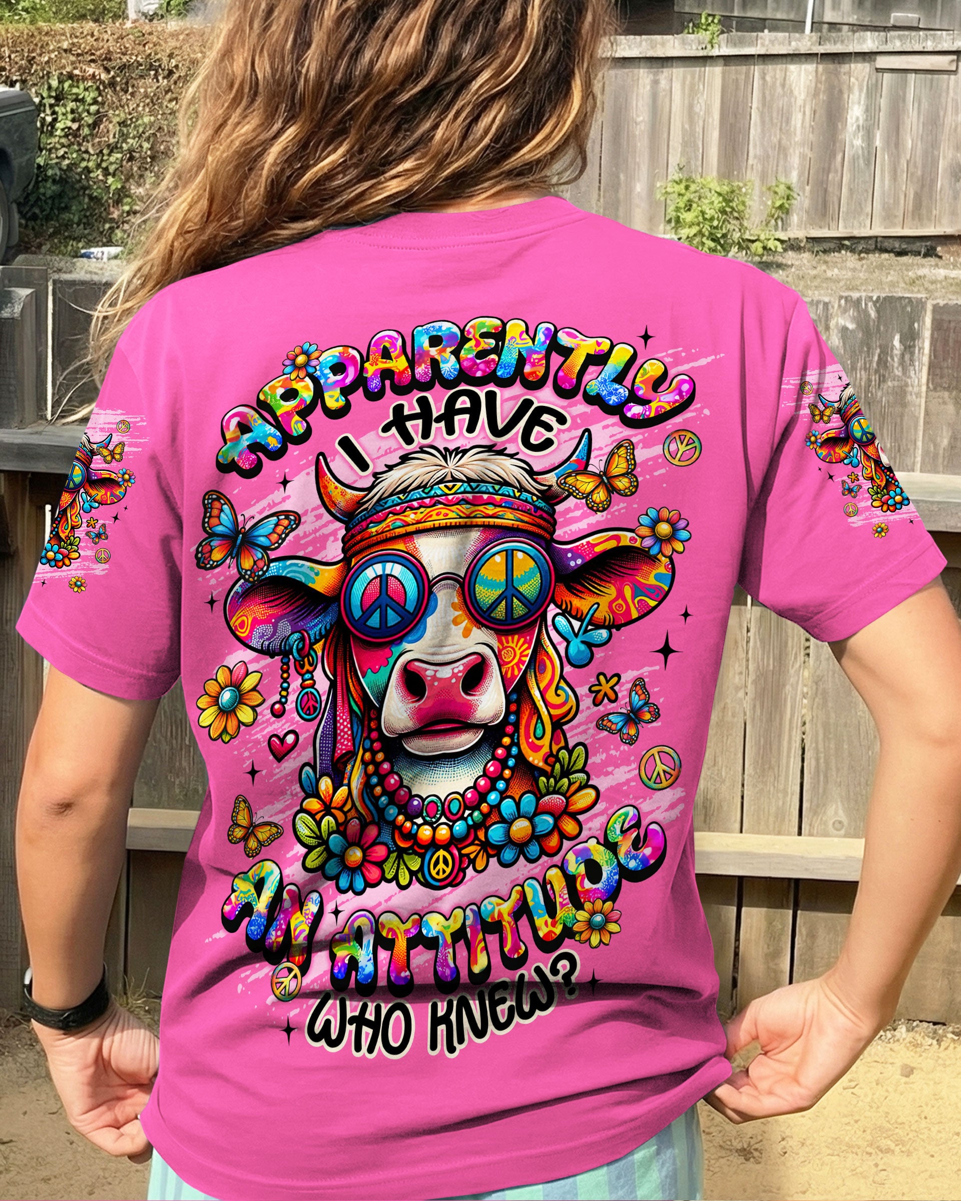 APPARENTLY I HAVE AN ATTITUDE WHO KNEW COW ALL OVER PRINT - TLNT0602261