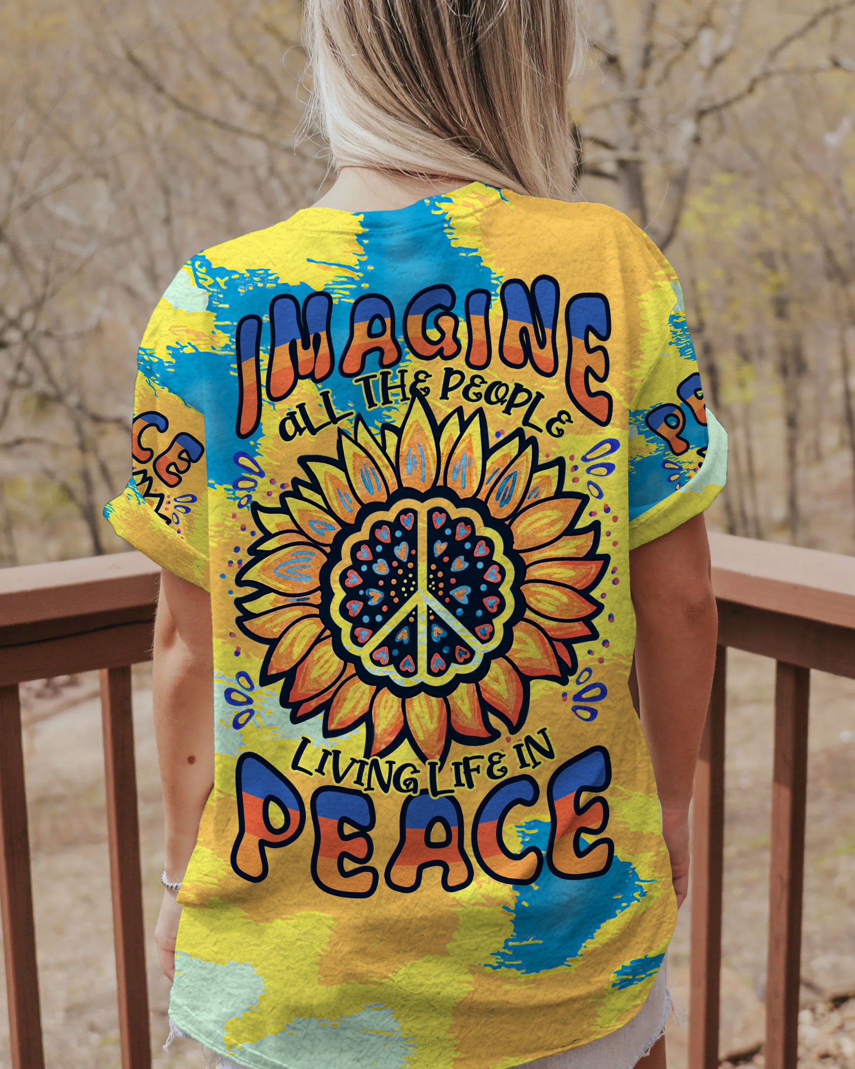 IMAGINE ALL THE PEOPLE LIVING LIFE IN PEACE TIE DYE ALL OVER PRINT - TLTR1306232