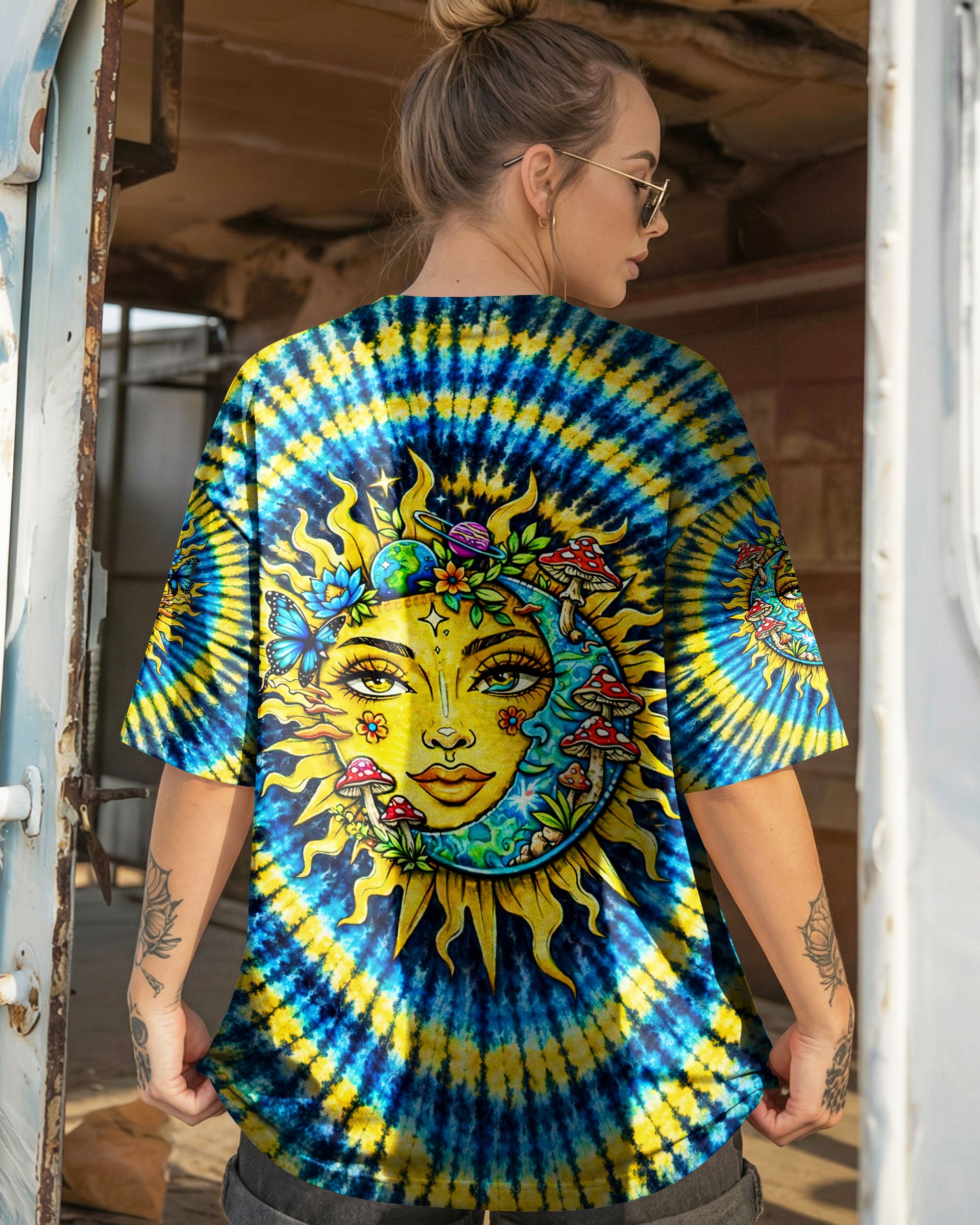 SUN AND MOON SWIRL ALL OVER PRINT  - TLNT2302262