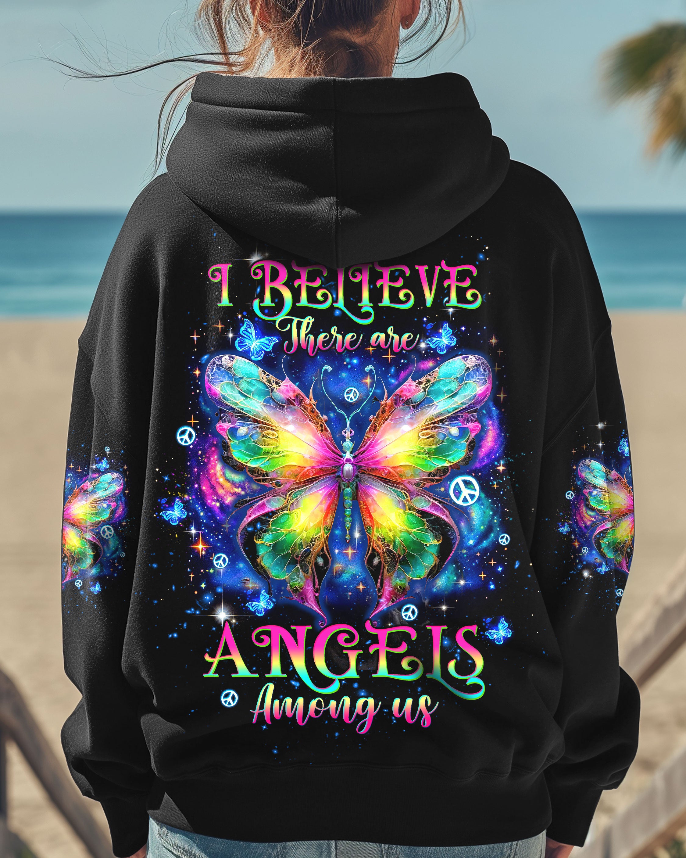 I BELIEVE THERE ARE ANGELS AMONG US BUTTERFLY ALL OVER PRINT - TLTW0712243