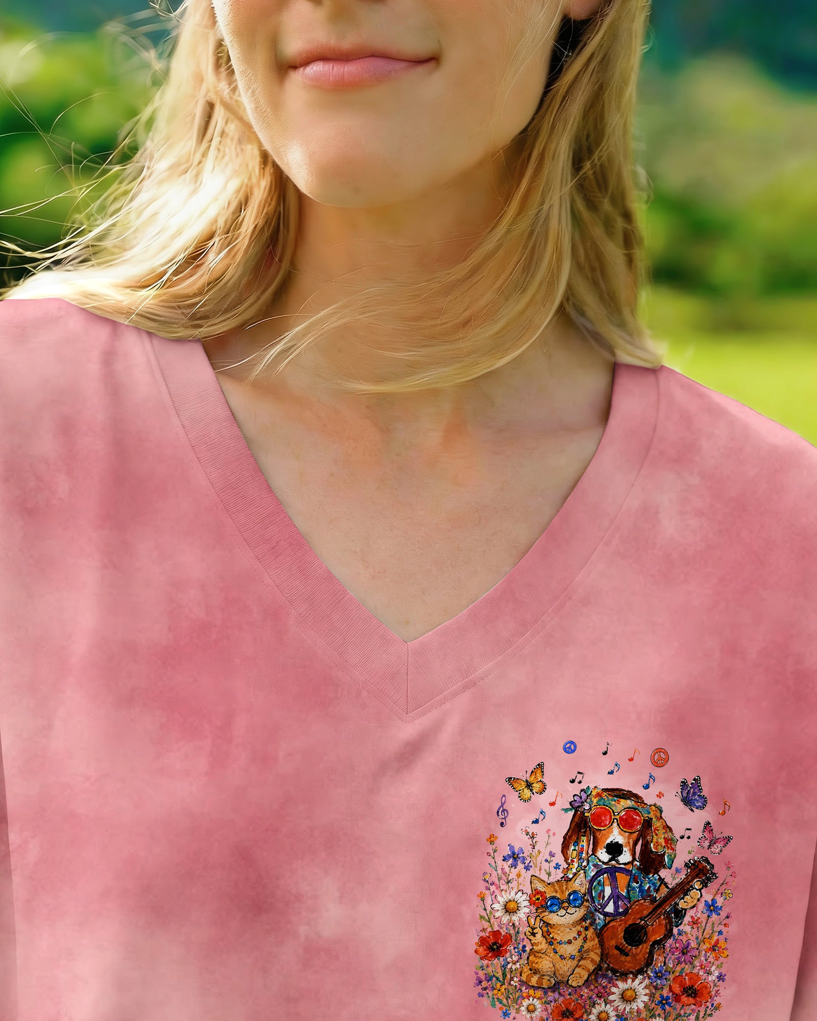 WHISPER WORDS OF WISDOM LET IT BE BEAGLE DOG TABBY CAT ALL OVER PRINT  - TLTW1305262