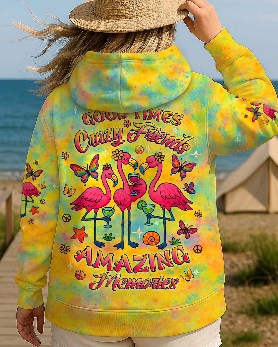 GOOD TIMES CRAZY FRIEND FLAMINGO ALL OVER PRINT - YHLT2506251
