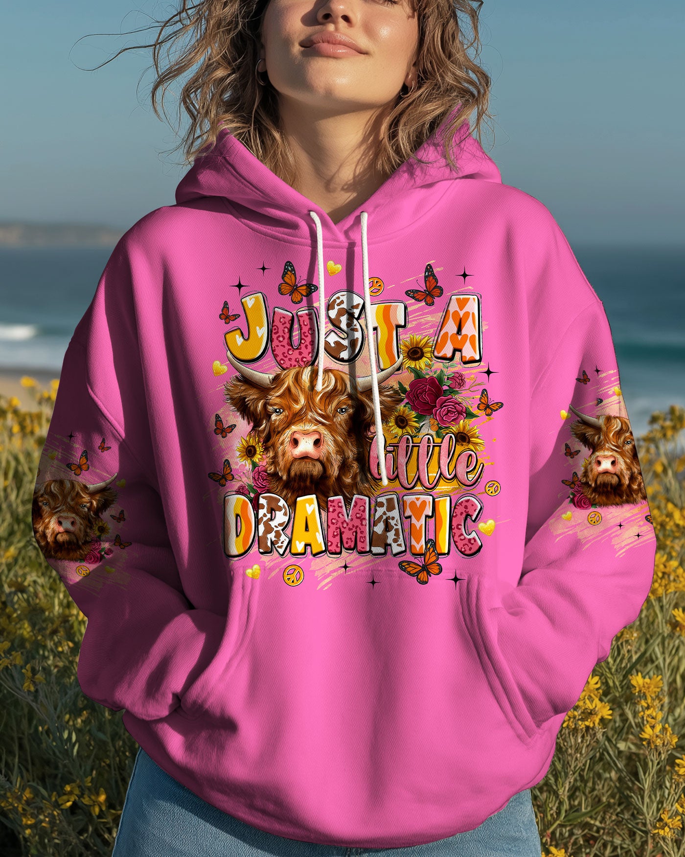 JUST A LITTLE DRAMATIC COW ALL OVER PRINT - TLNT2609252