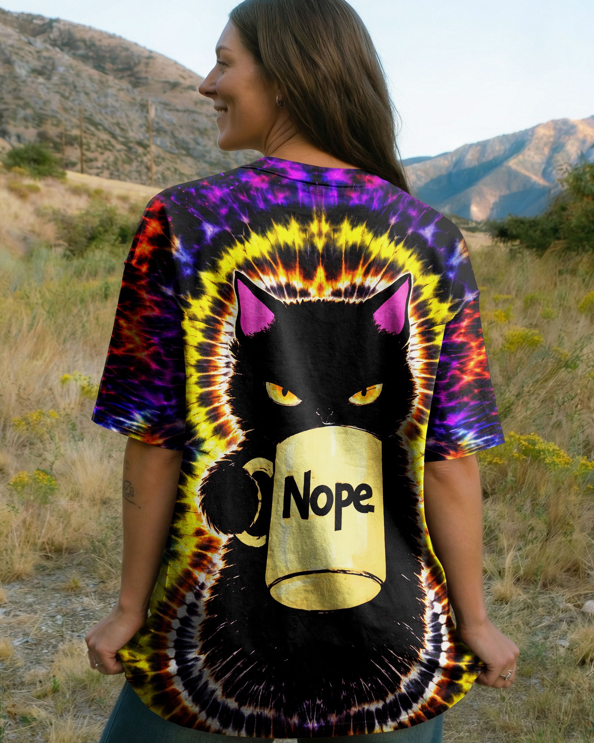 NOPE BLACK CAT SWIRL ALL OVER PRINT   - TLNT0303261