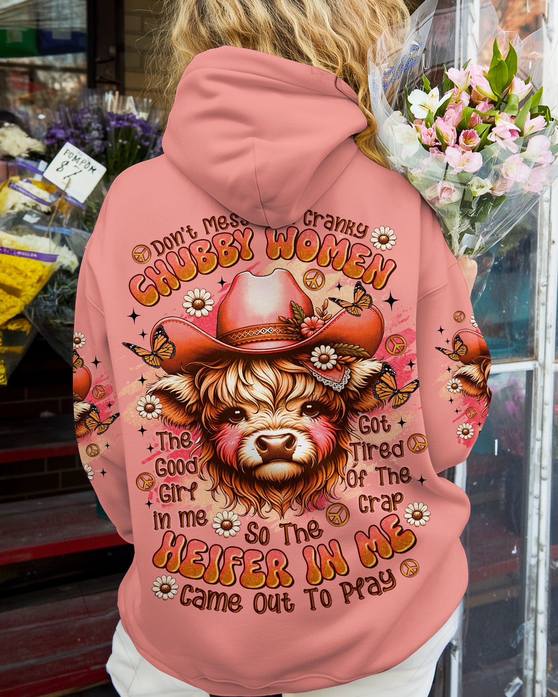DON'T MESS WITH CRANKY CHUBBY WOMEN COW ALL OVER PRINT - TLTR1709252
