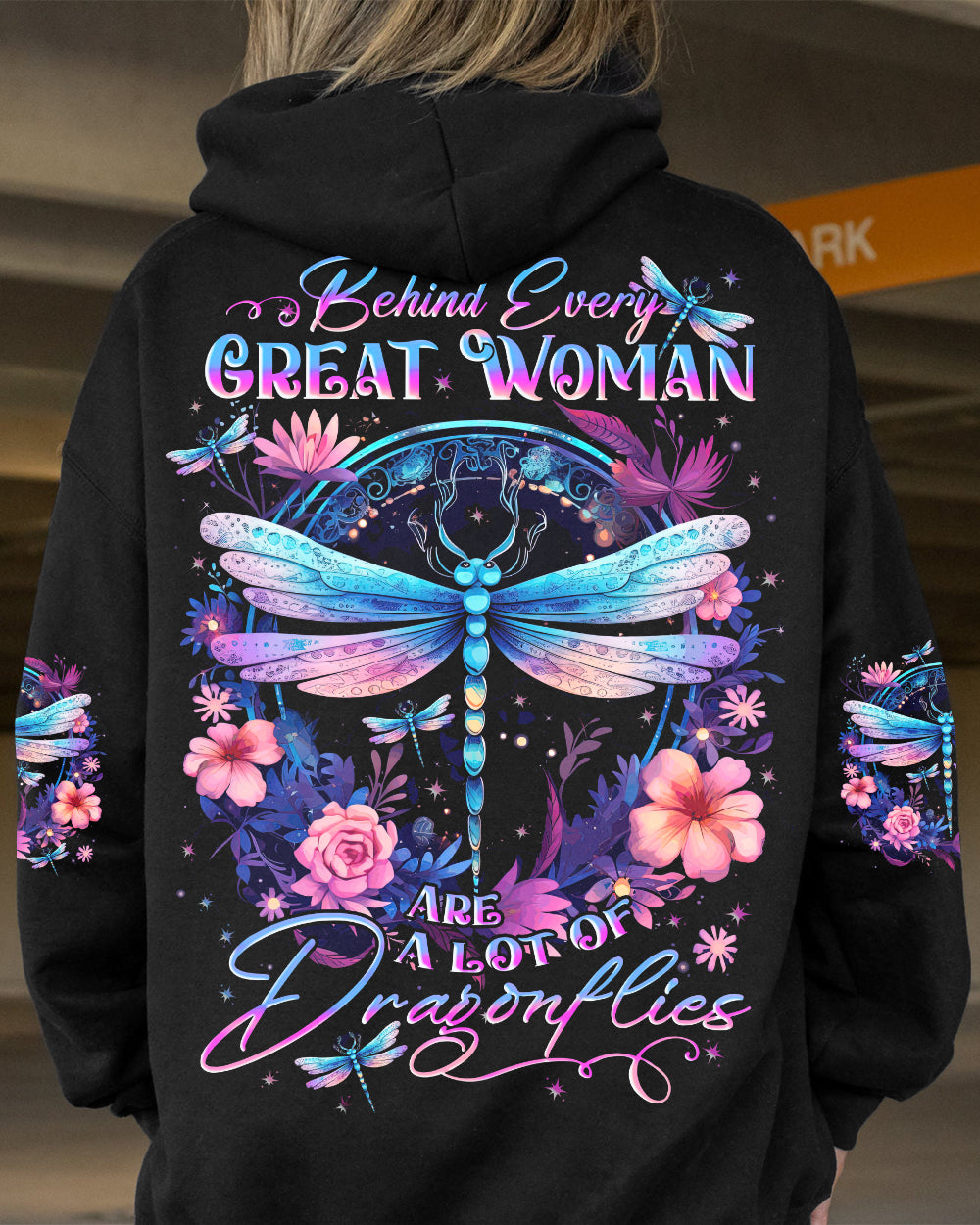BEHIND EVERY GREAT WOMAN DRAGONFLY ALL OVER PRINT - TYTD1309233