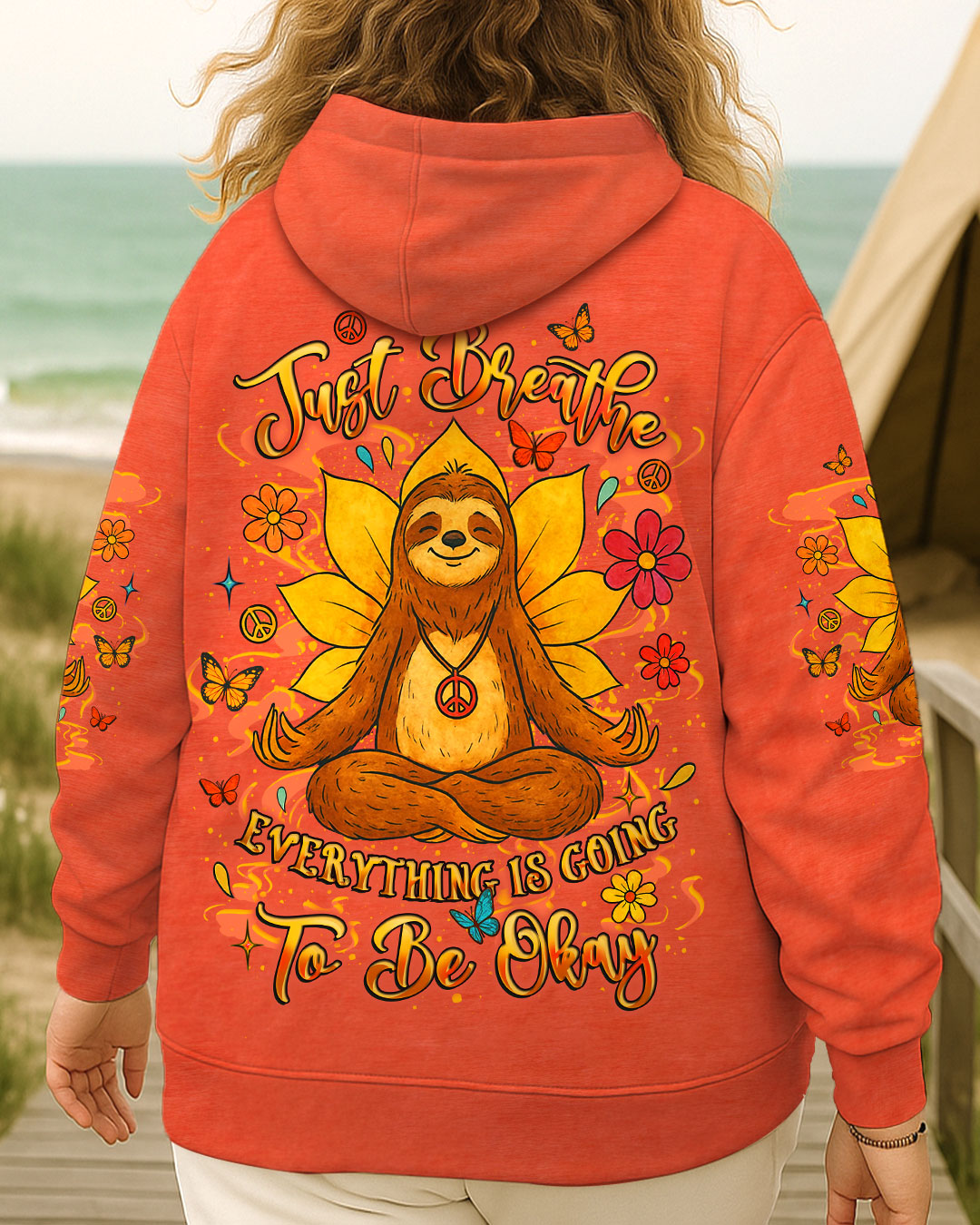 JUST BREATHE SLOTH ALL OVER PRINT - YHLT0807253