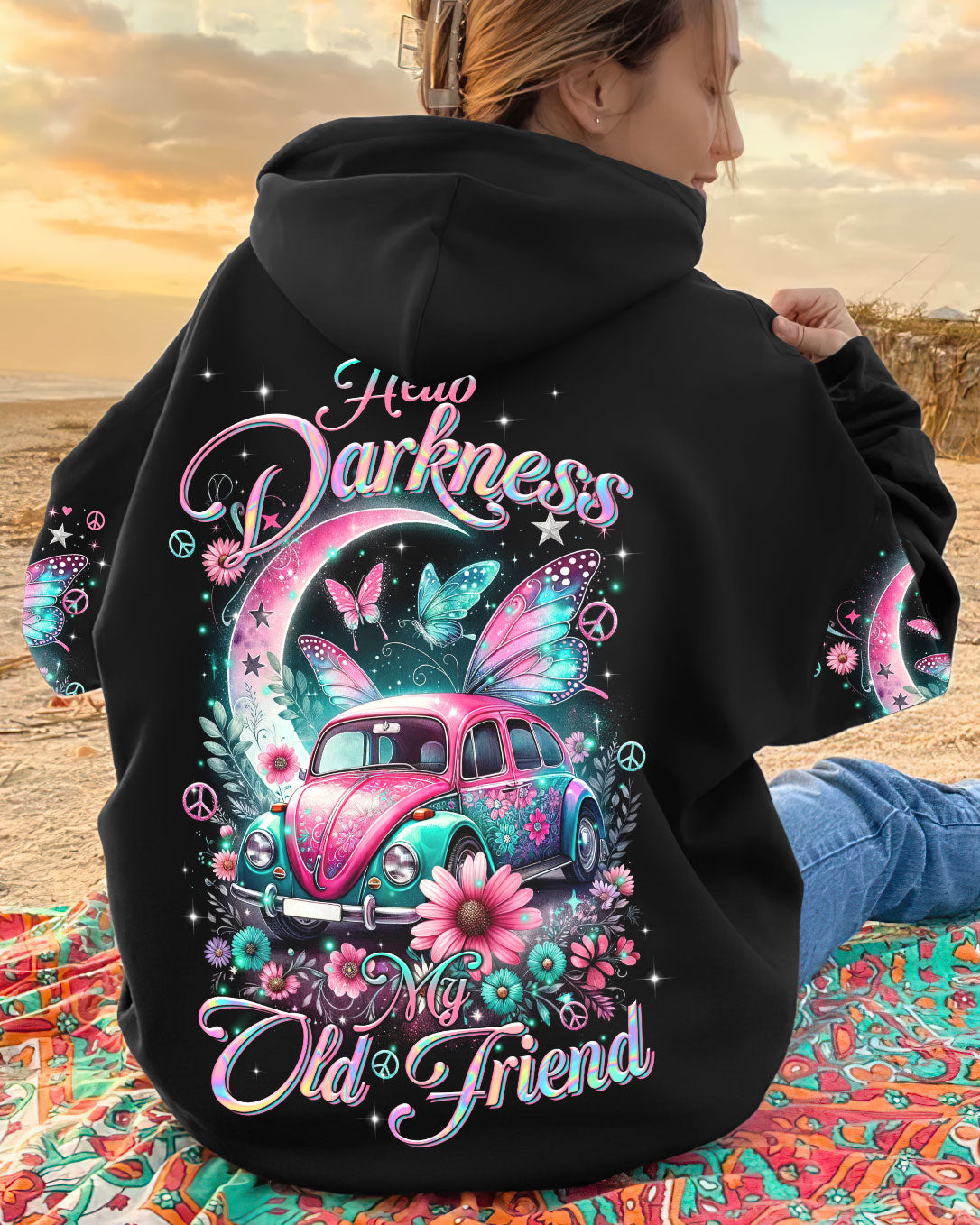 HELLO DARKNESS MY OLD FRIEND CAR CRESCENT MOON ALL OVER PRINT - TLTR1112233