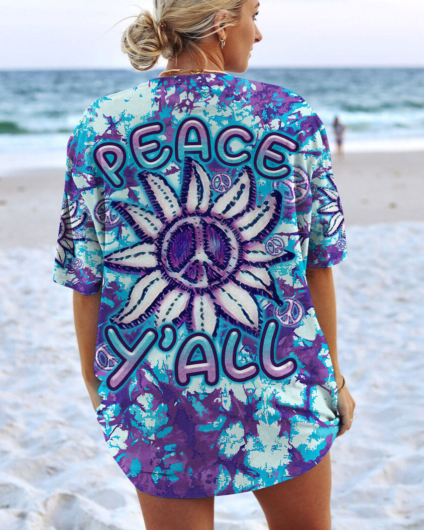 PEACE Y'ALL SUNFLOWER ALL OVER PRINT - TLTR2006234