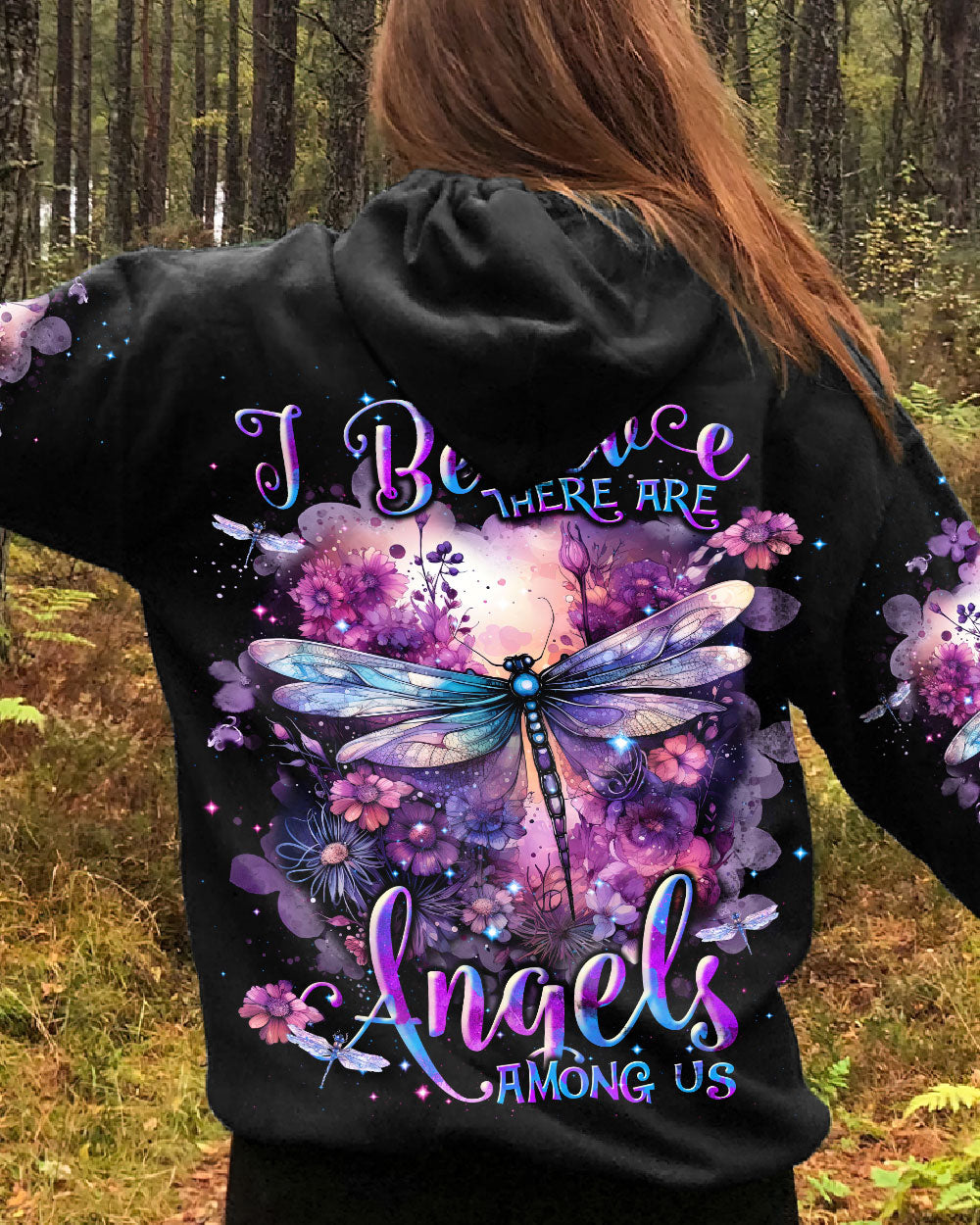 I BELIEVE THERE ARE ANGELS AMONG US DRAGONFLY ALL OVER PRINT - TLNT1601244