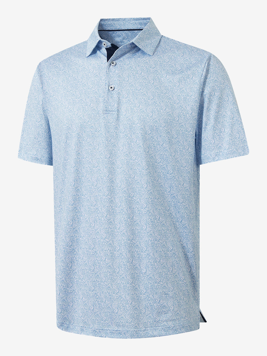Swing in Style: 4-Way Stretch Performance Printed Golf Polo