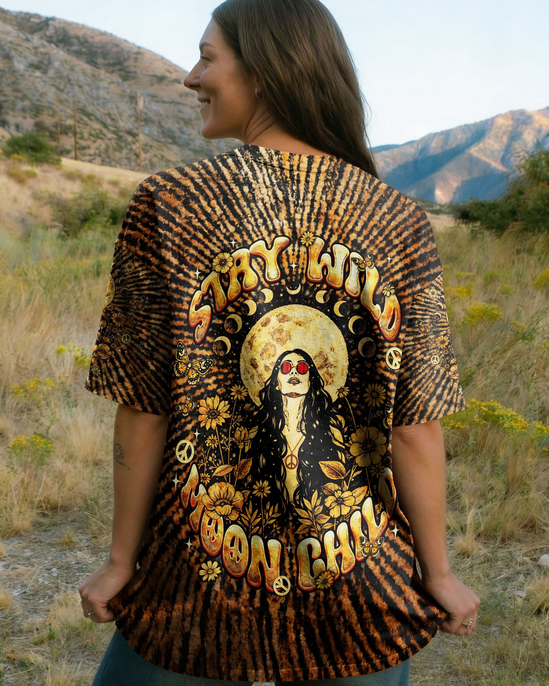 STAY WILD MOON CHILD HIPPIE GIRL SWIRL ALL OVER PRINT - TLNT1102261