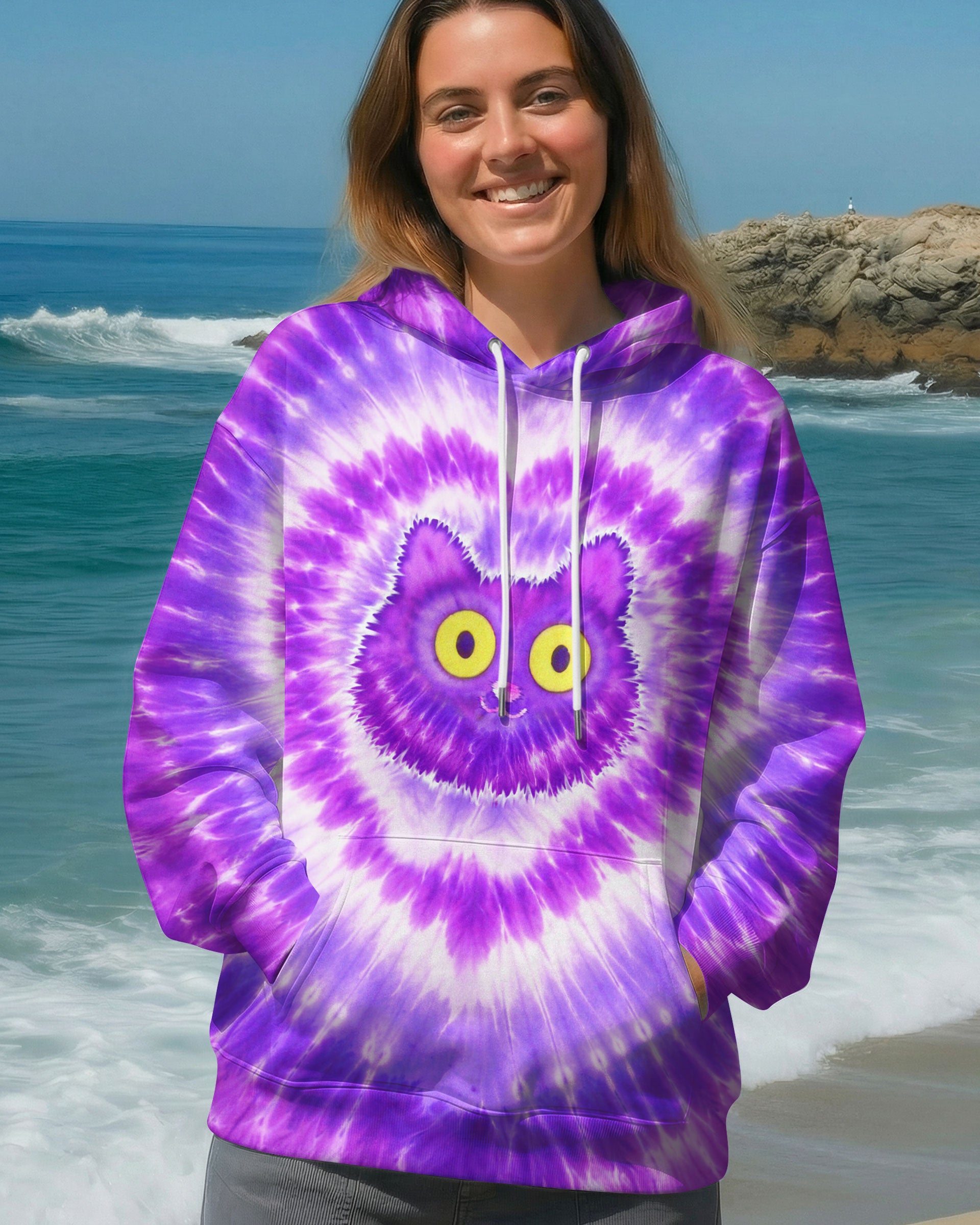 FUNNY CAT PURPLE SWIRL  ALL OVER PRINT - TLTW0801261