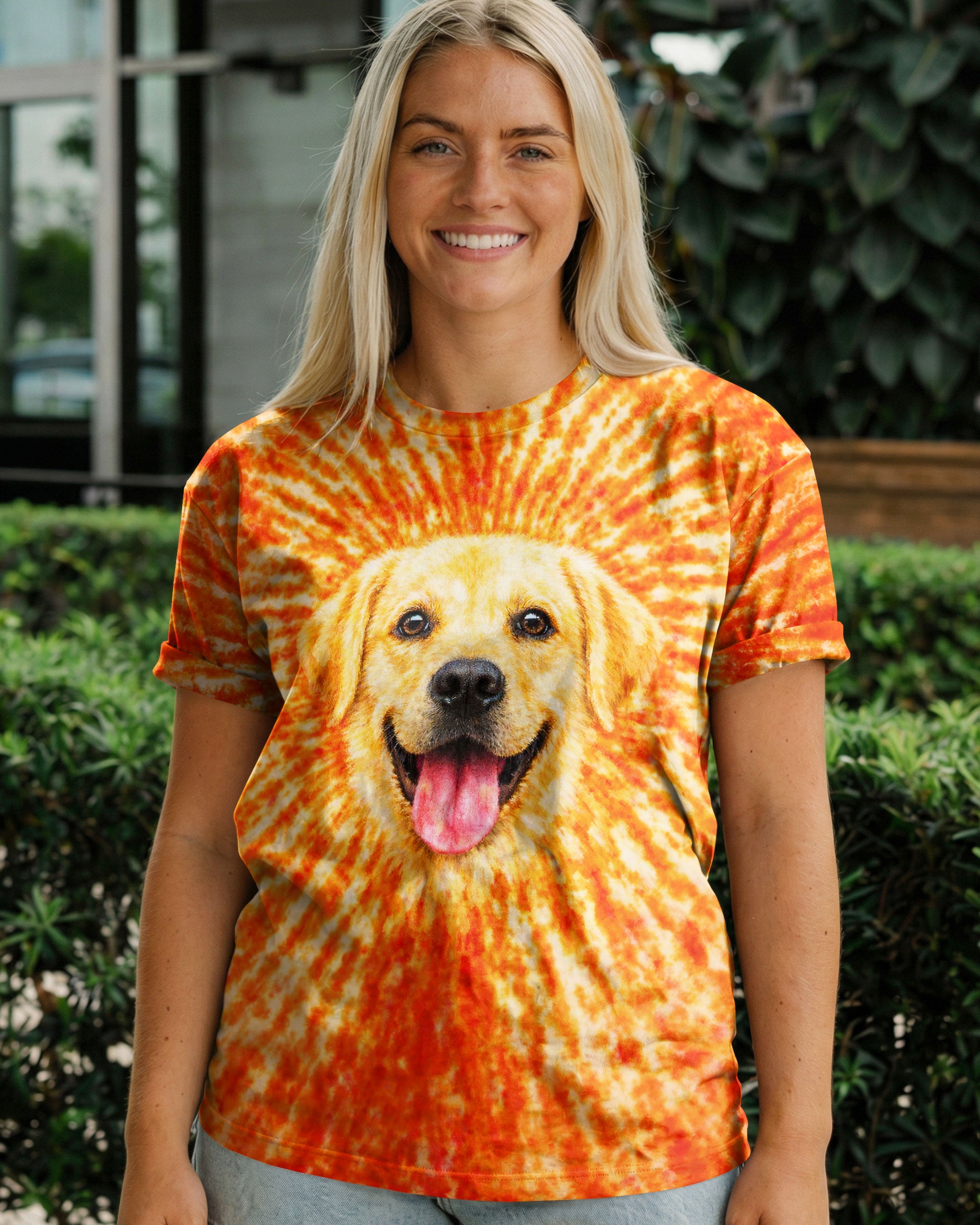 LABRADOR RETRIEVER  DOG ORANGE SWIRL ALL OVER PRINT   - TLNT0703261