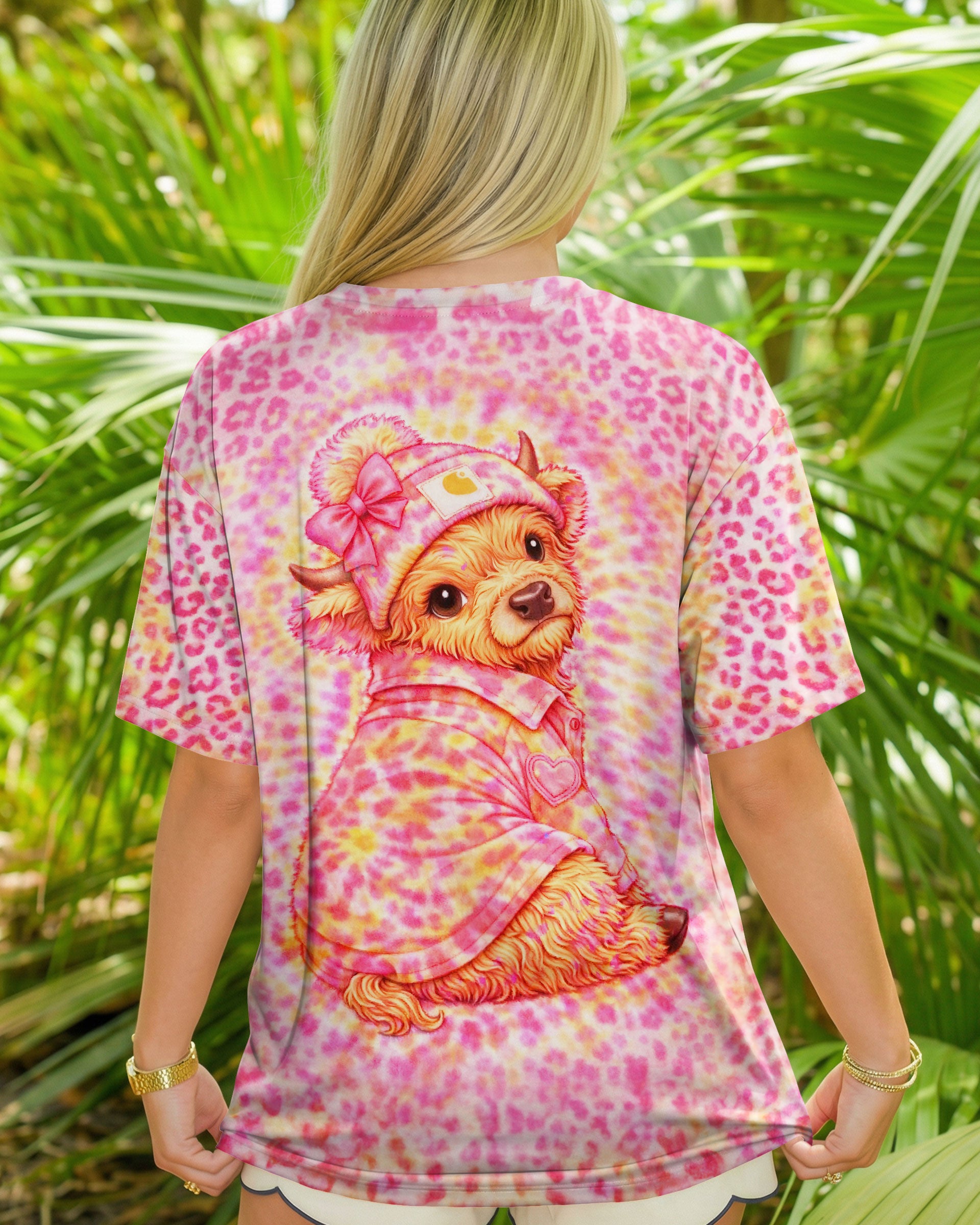 HIGHLAND COW LEOPARD PINK SWIRL  ALL OVER PRINT - TLNT2303262