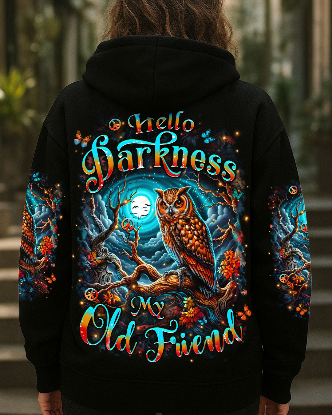 HELLO DARKNESS MY OLD FRIEND OWL ALL OVER PRINT - YHHN1709253