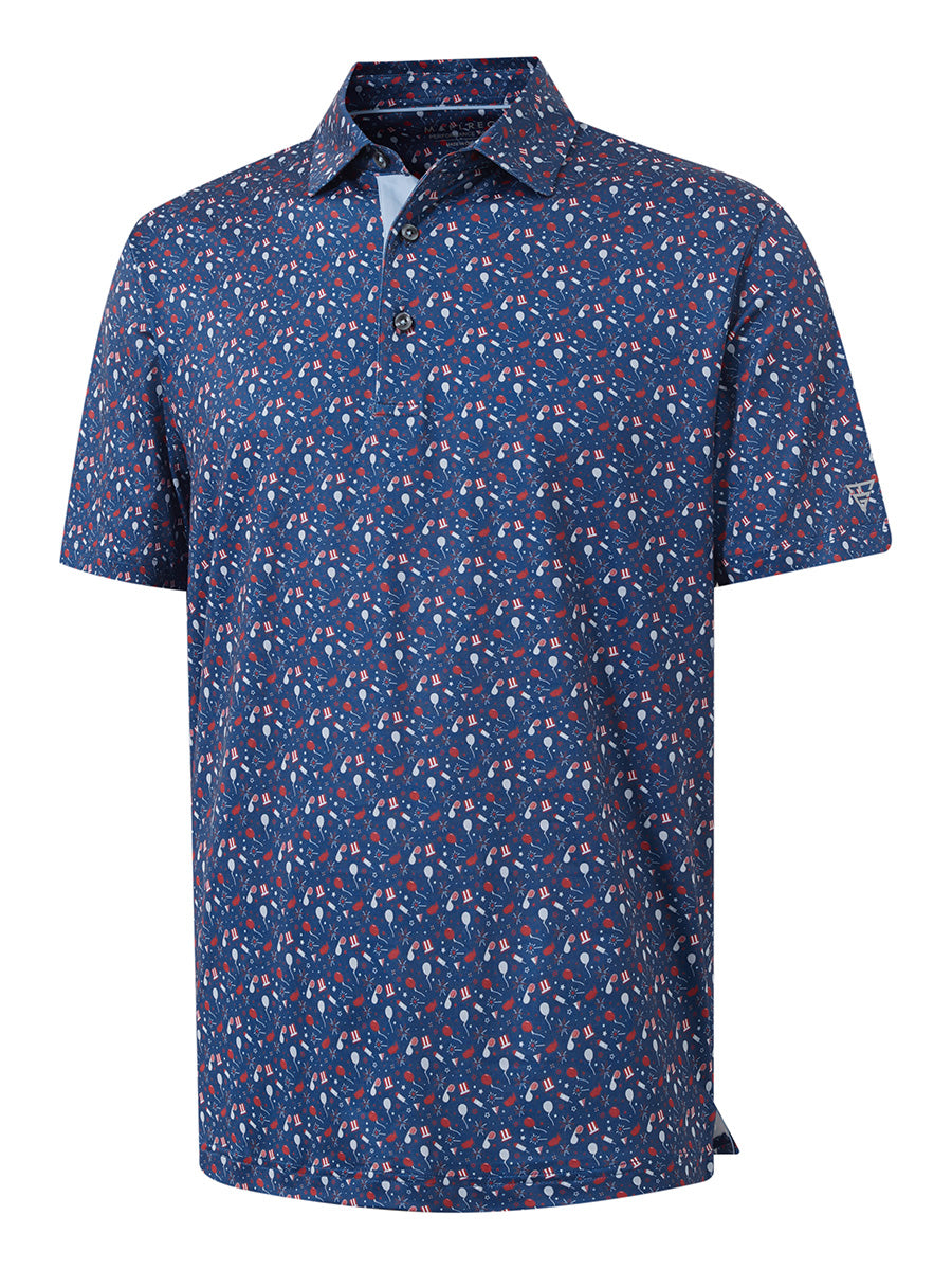 Swing in Style: 4-Way Stretch Performance Printed Golf Polo