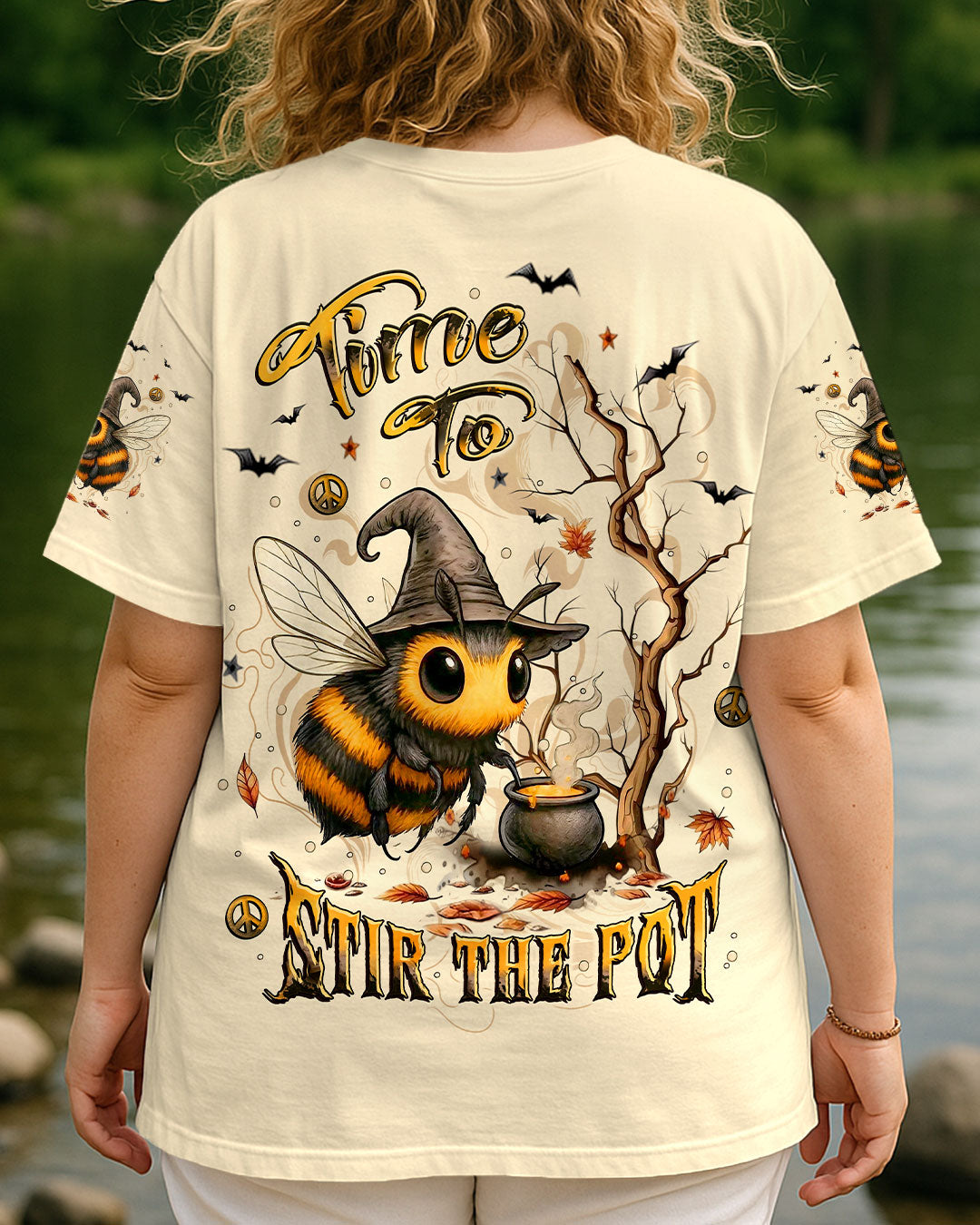 TIME TO STIR THE POT BEE WITCH HALLOWEEN ALL OVER PRINT - YHLT1107251