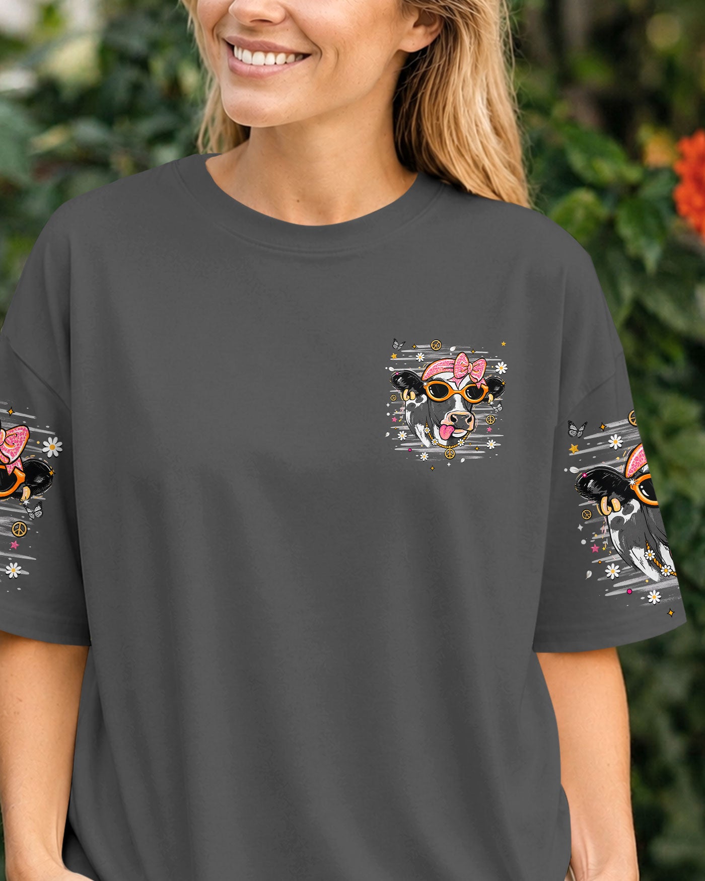 LITTLE BIT A HOT MESS COW ALL OVER PRINT  - TLHN1806264