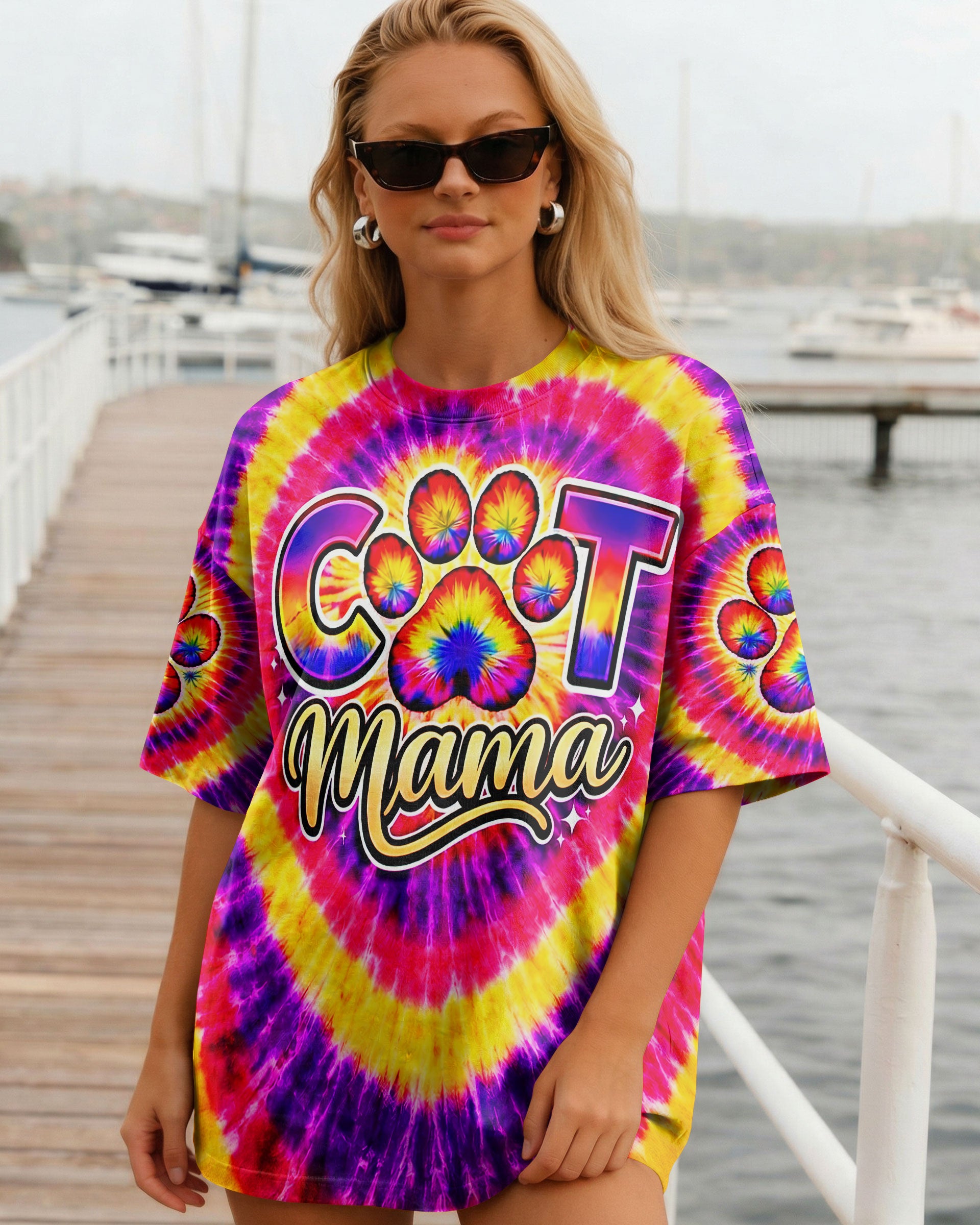 CAT MAMA SWIRL ALL OVER PRINT   - TLNT0703262