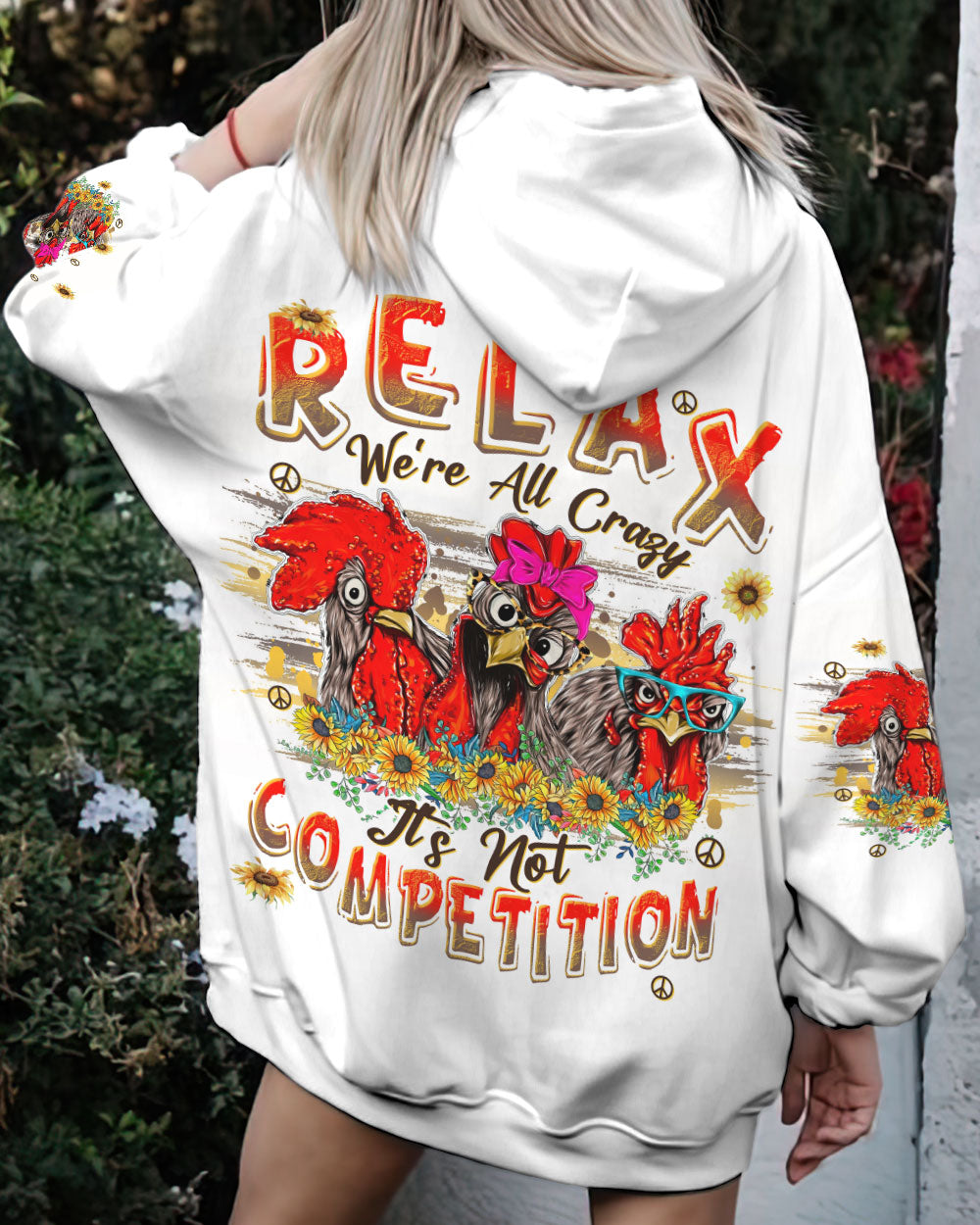 RELAX WE'RE ALL CRAZY CHICKEN ALL OVER PRINT - TLNT1108233