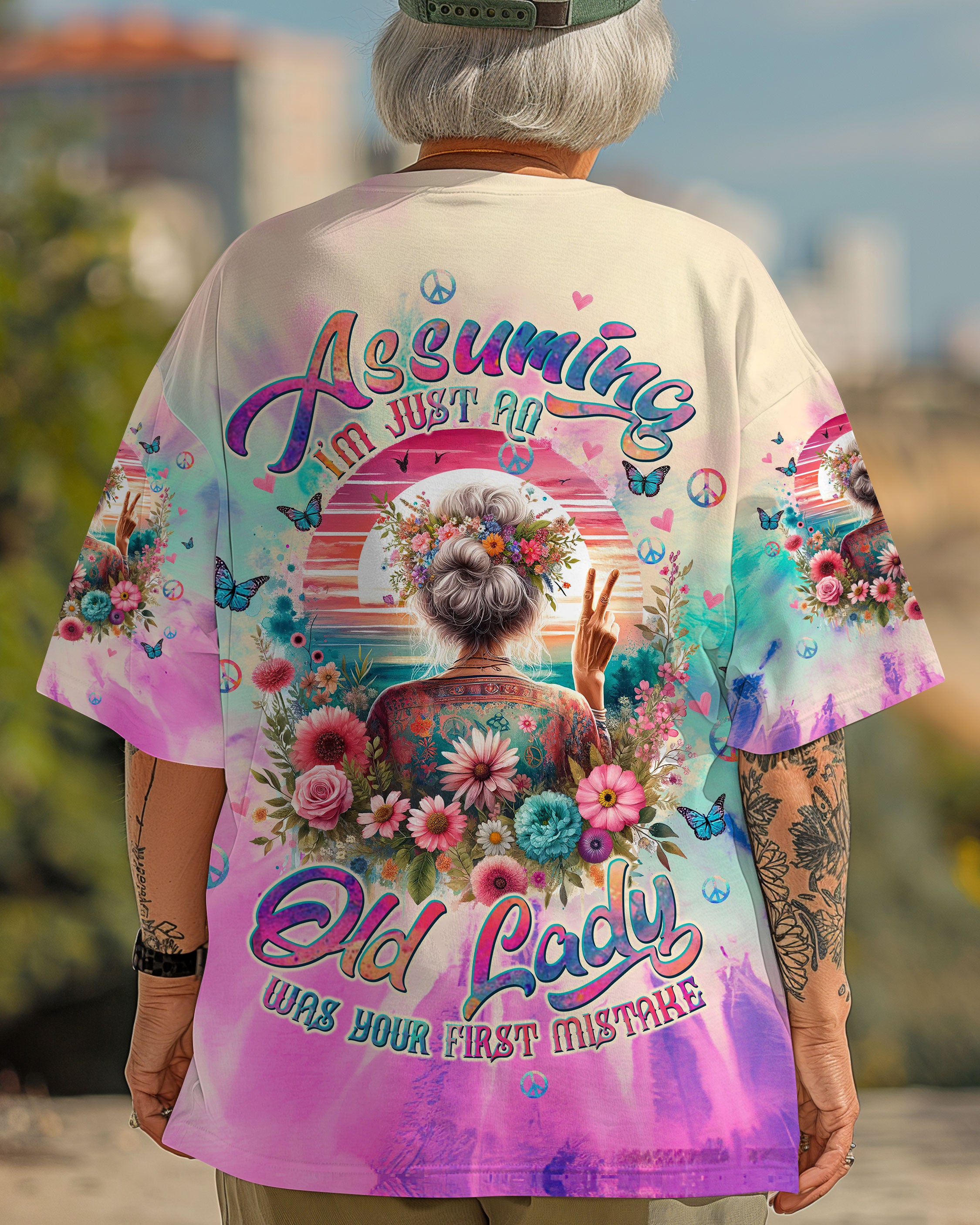 ASSUMING I'M JUST AN OLD LADY TIE DYE ALL OVER PRINT - TLTW2003252