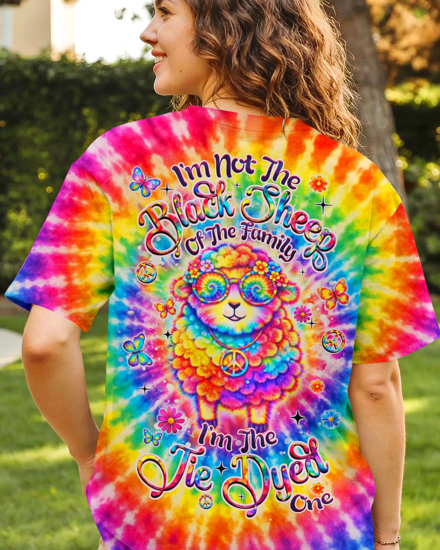 I'M NOT THE BLACK SHEEP COLORFUL SWIRL ALL OVER PRINT  - TLHN2703263