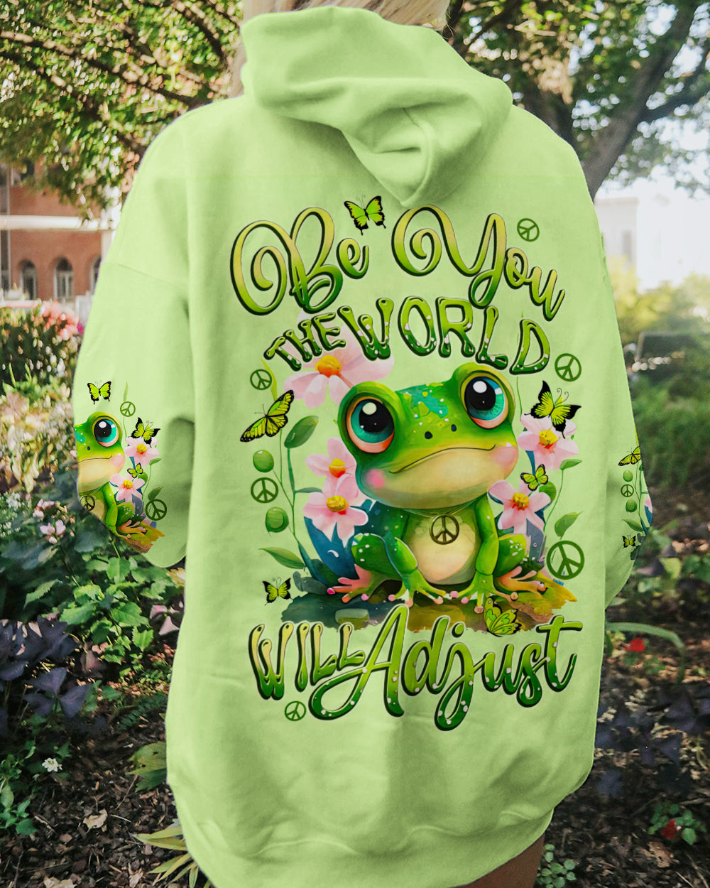 BE YOU THE WORLD WILL ADJUST FROG ALL OVER PRINT - TYTD2411234