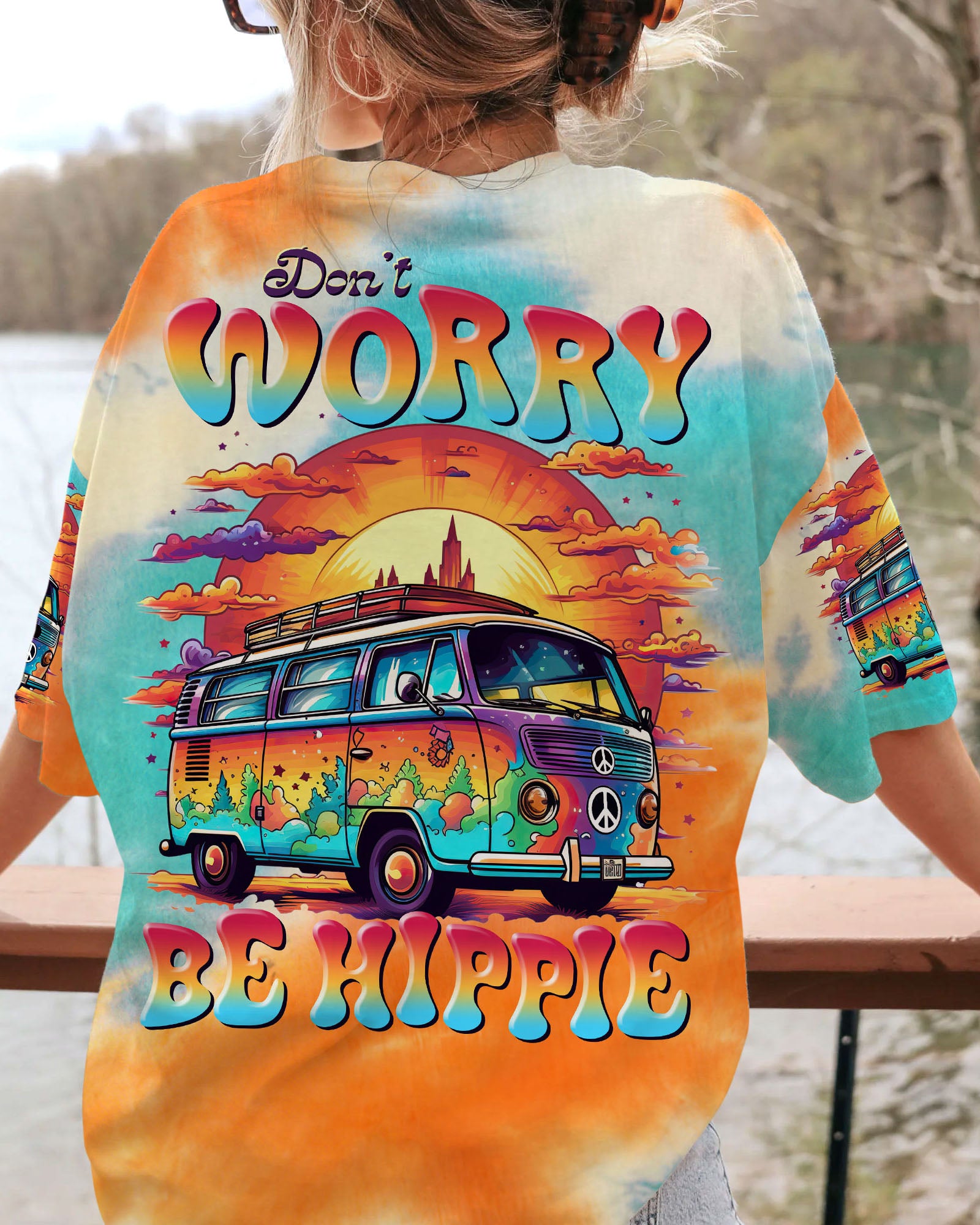 DON'T WORRY BE HIPPIE TIE DYE ALL OVER PRINT - TLTR2205232