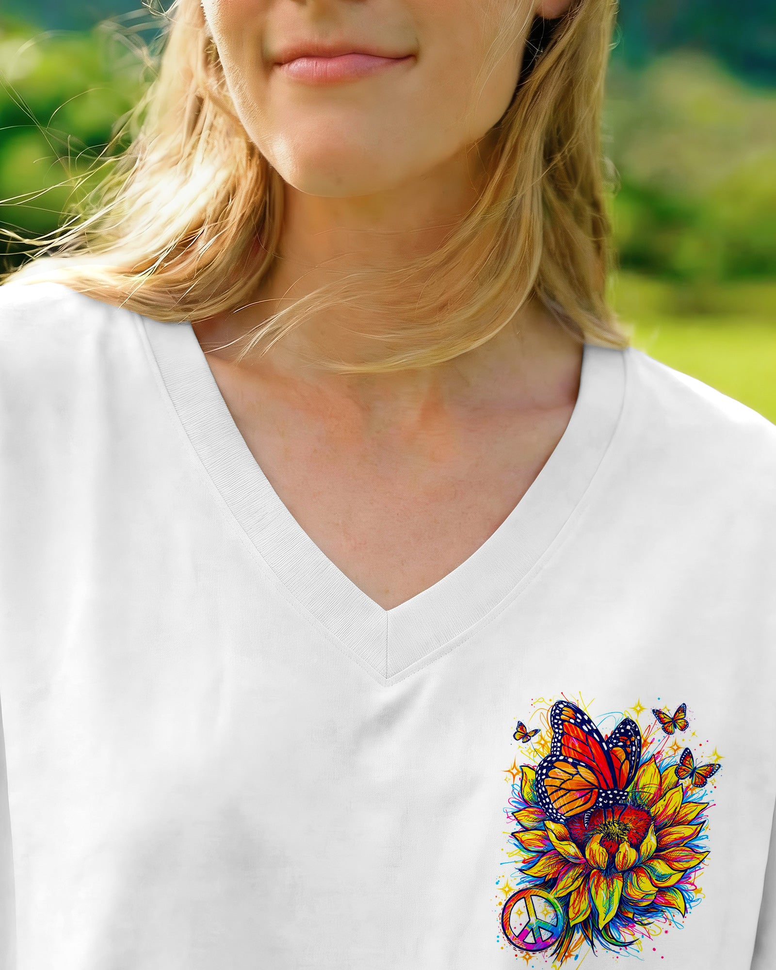 JUST BREATHE BUTTERFLY SUNFLOWER ALL OVER PRINT - TLNO270261