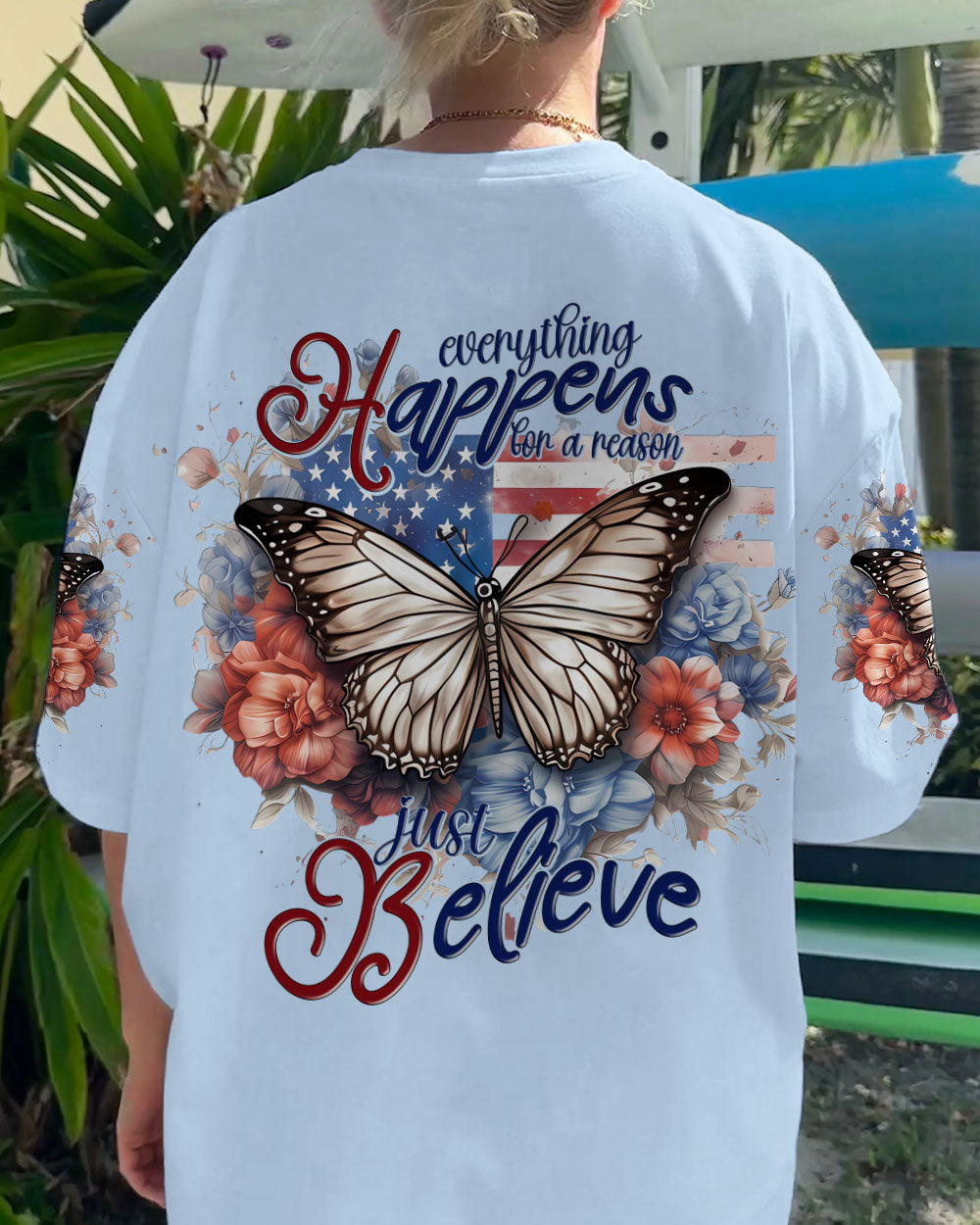 JUST BELIEVE BUTTERFLY FLAG ALL OVER PRINT - TLNT0307231