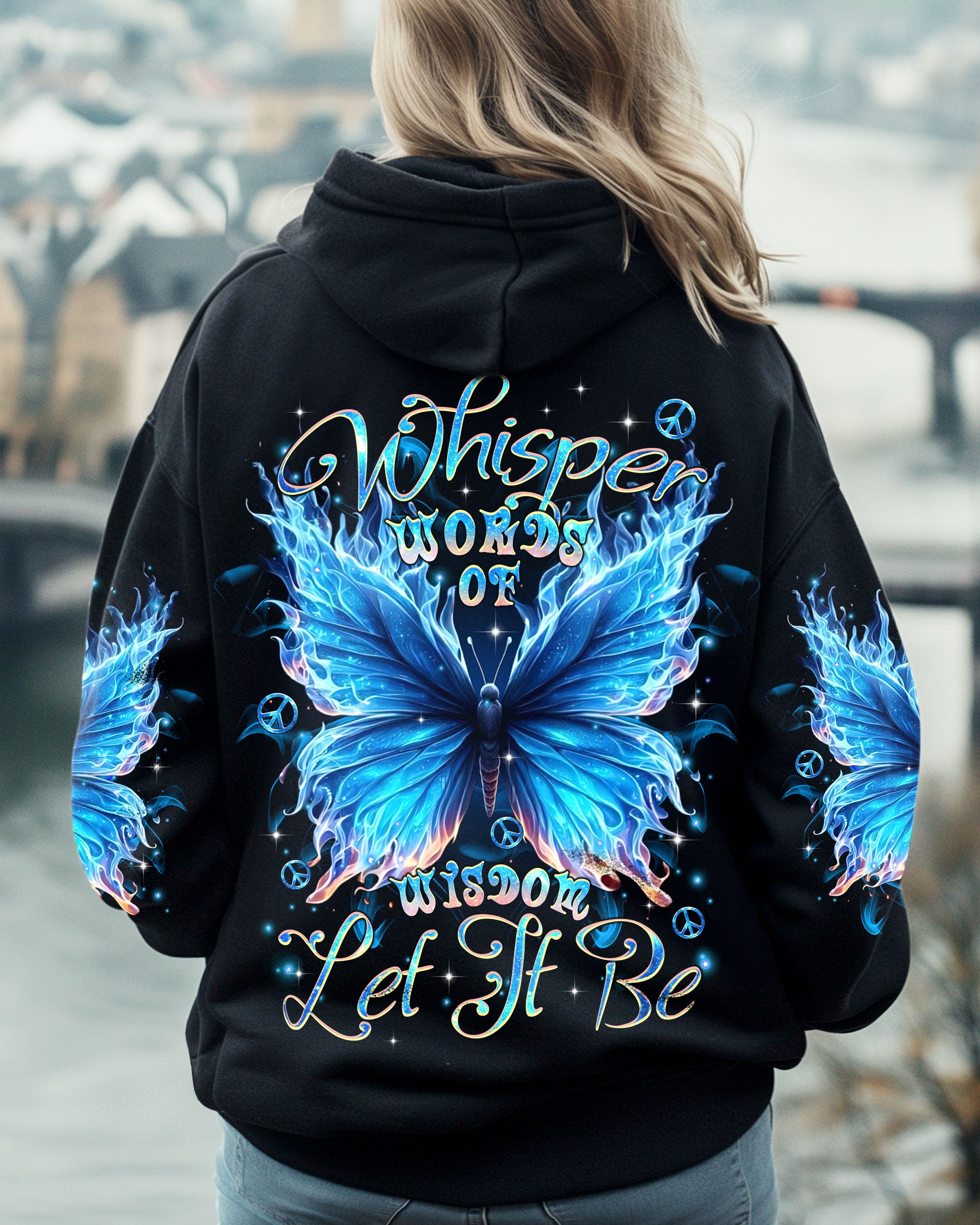 WHISPER WORDS OF WISDOM LET IT BE BUTTERFLY ALL OVER PRINT  - TLTR0611245