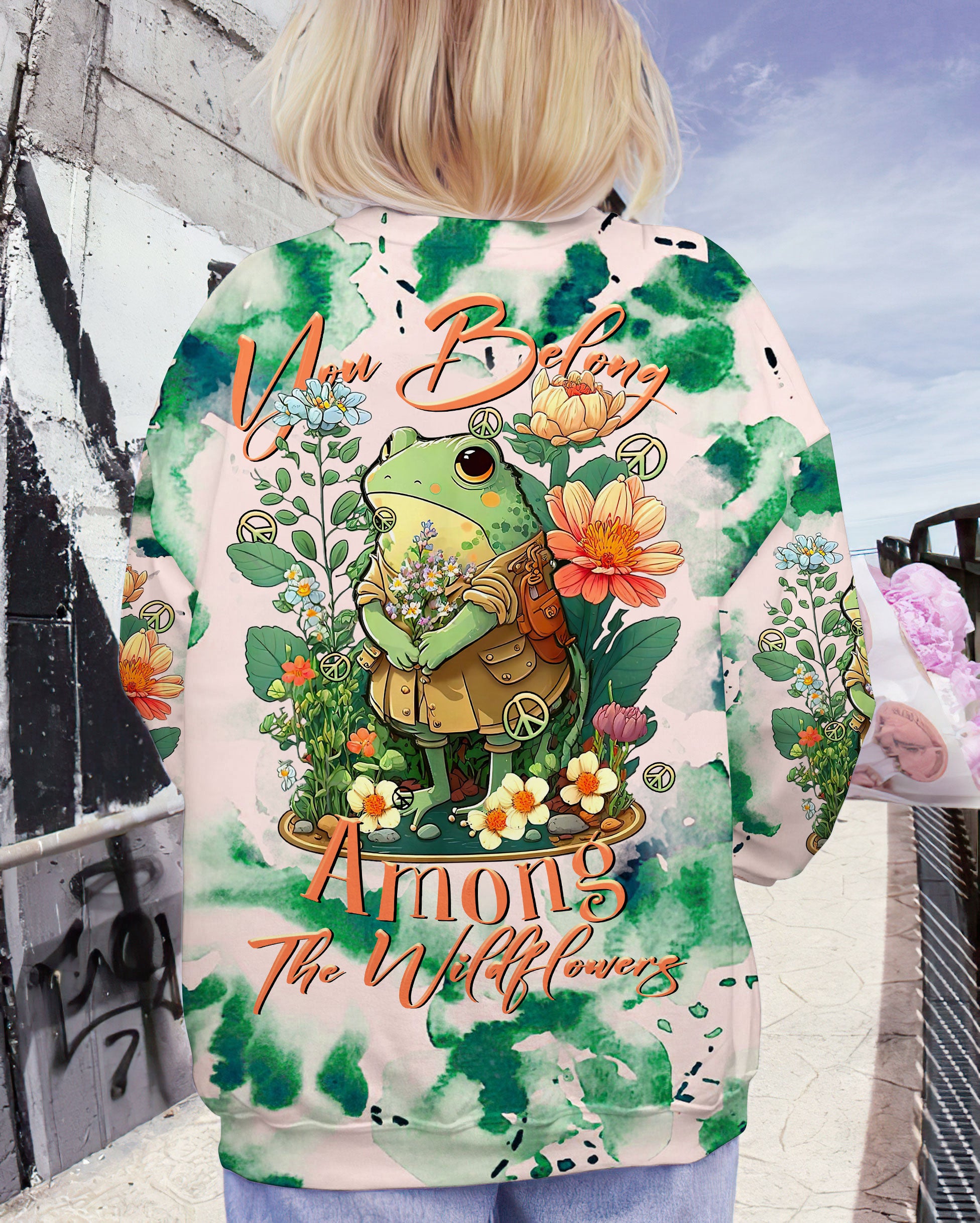 YOU BELONG AMONG THE WILDFLOWERS FROG ALL OVER PRINT - TLTR3008232