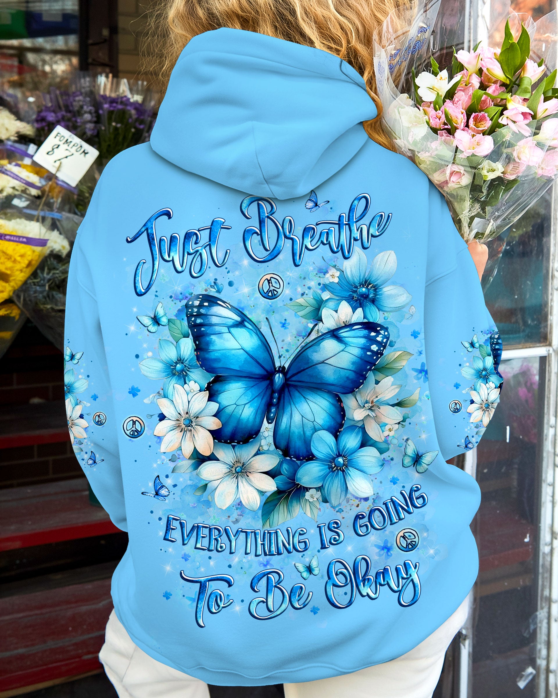 JUST BREATHE BUTTERFLY ALL OVER PRINT - YHLT1909251