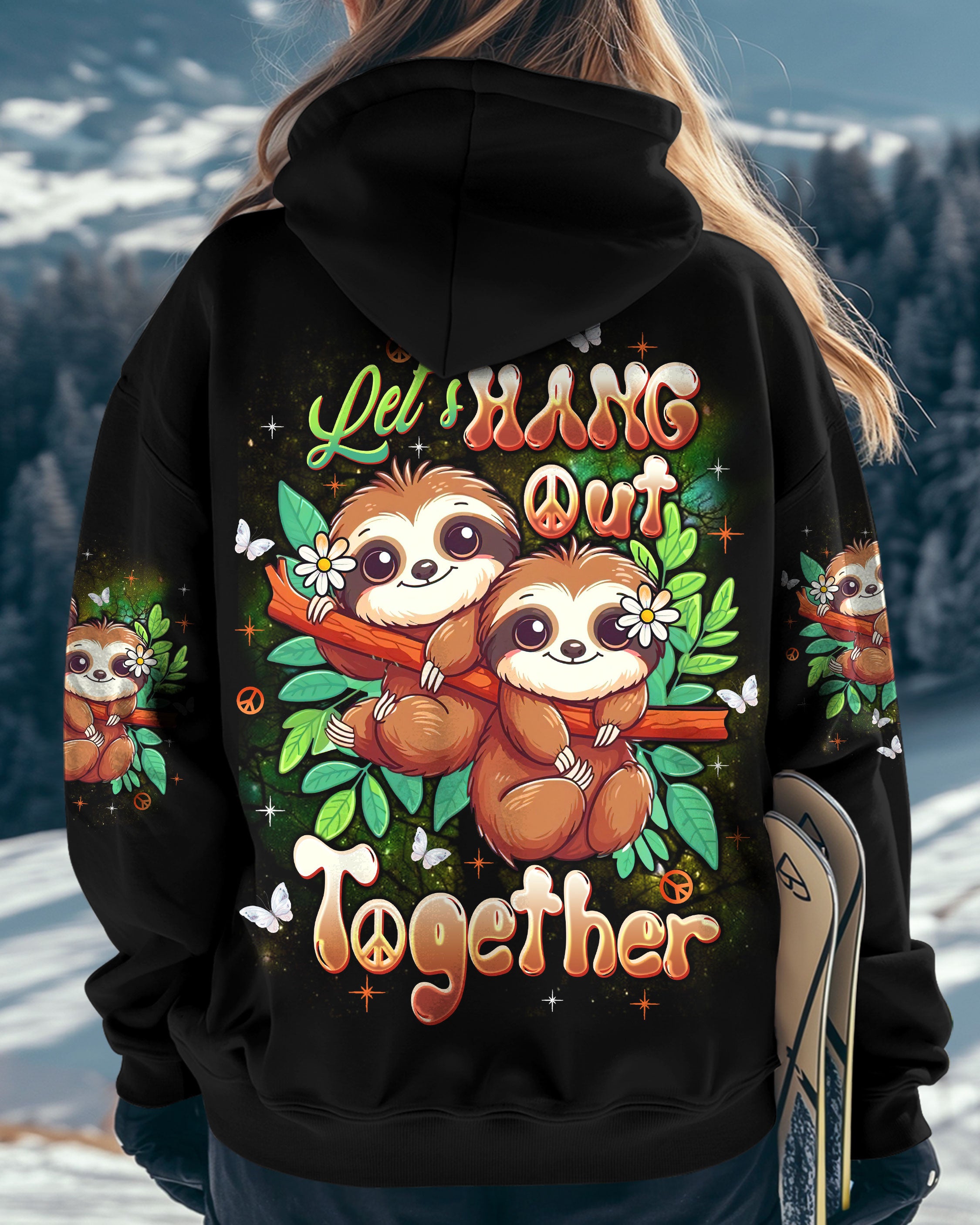 LET'S HANG OUT TOGETHER SLOTH ALL OVER PRINT - TLTW1909251