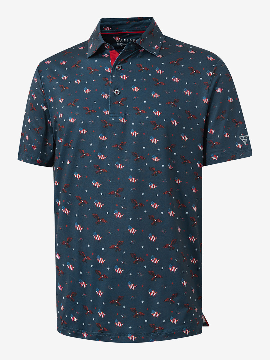 Swing in Style: 4-Way Stretch Performance Printed Golf Polo