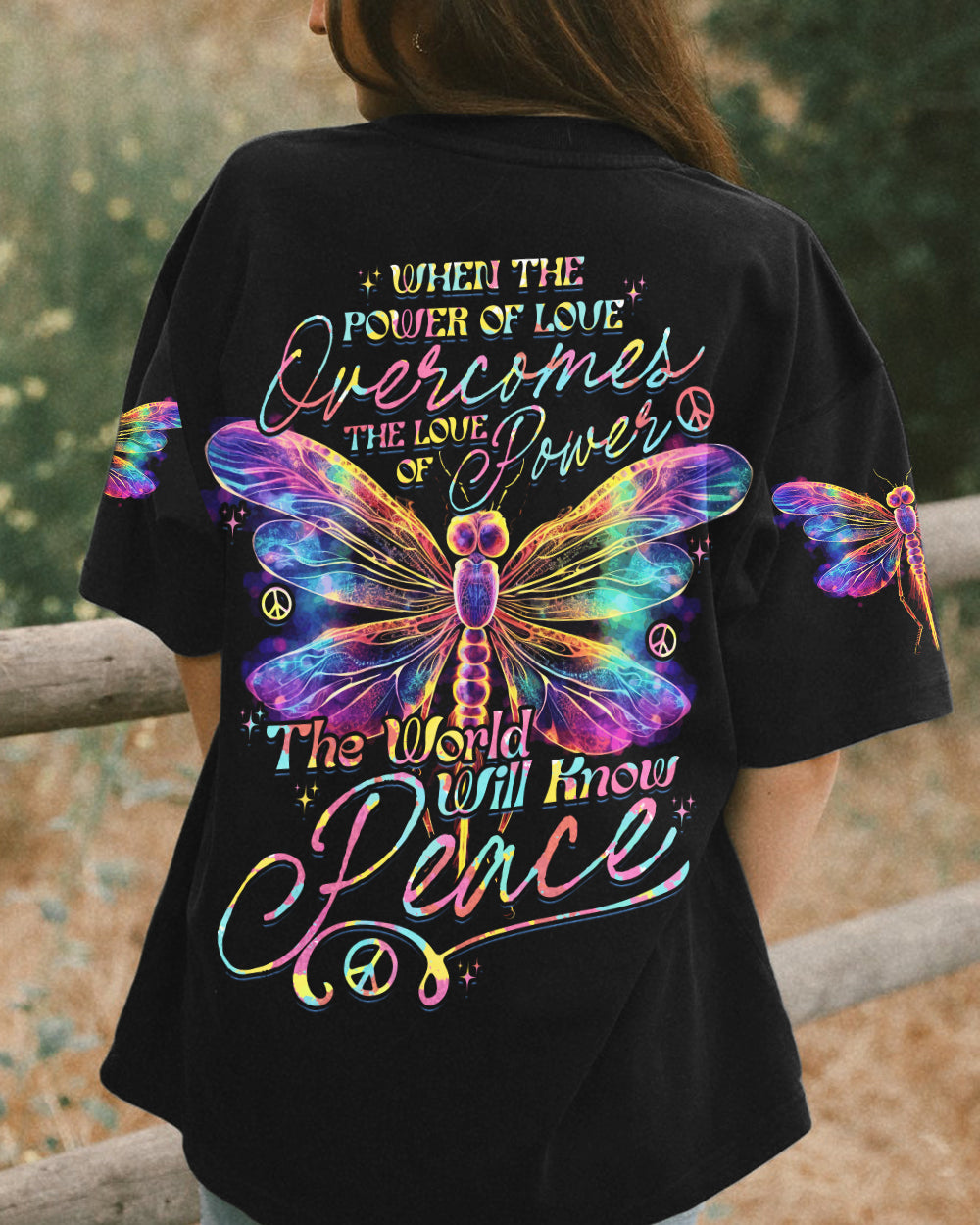 THE WORLD WILL KNOW PEACE DRAGONFLY ALL OVER PRINT - TYTD0307231