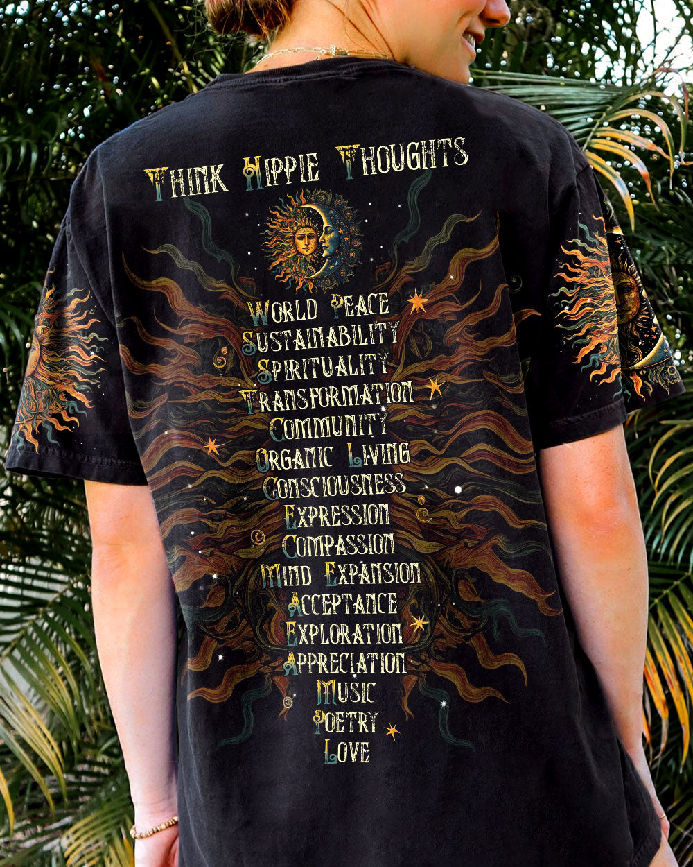 THINK HIPPIE THOUGHTS SUN AND MOON ALL OVER PRINT - TLNT2905232