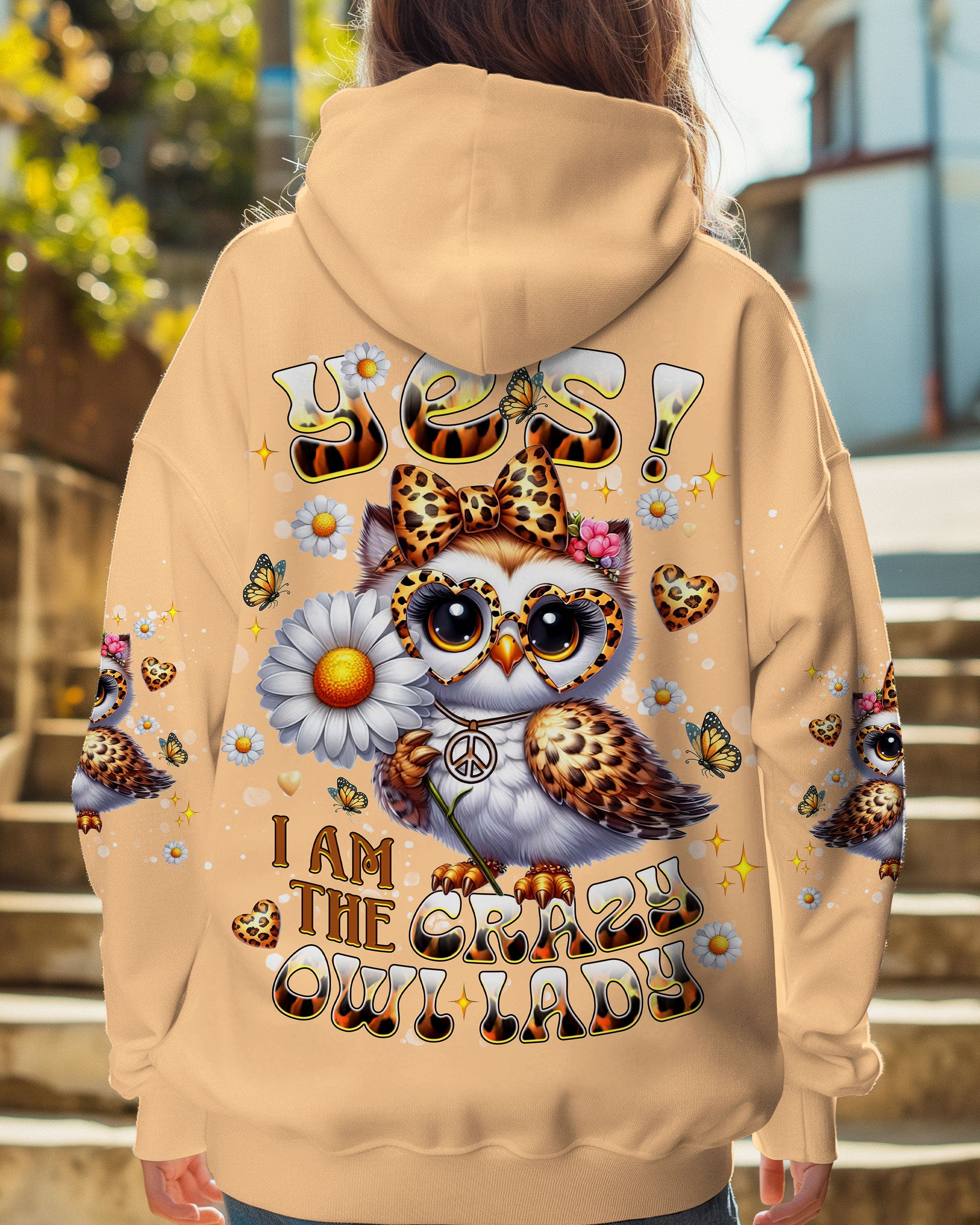 YES I AM THE CRAZY OWL LADY ALL OVER PRINT - TLNT2506253