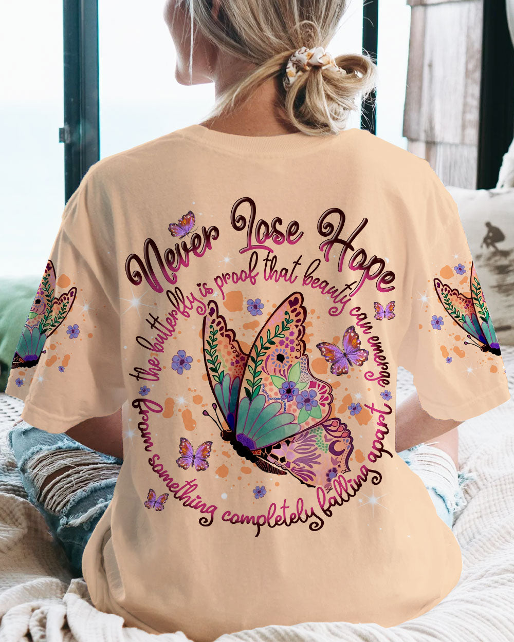 NEVER LOSE HOPE BUTTERFLY ALL OVER PRINT - TLNT1307233