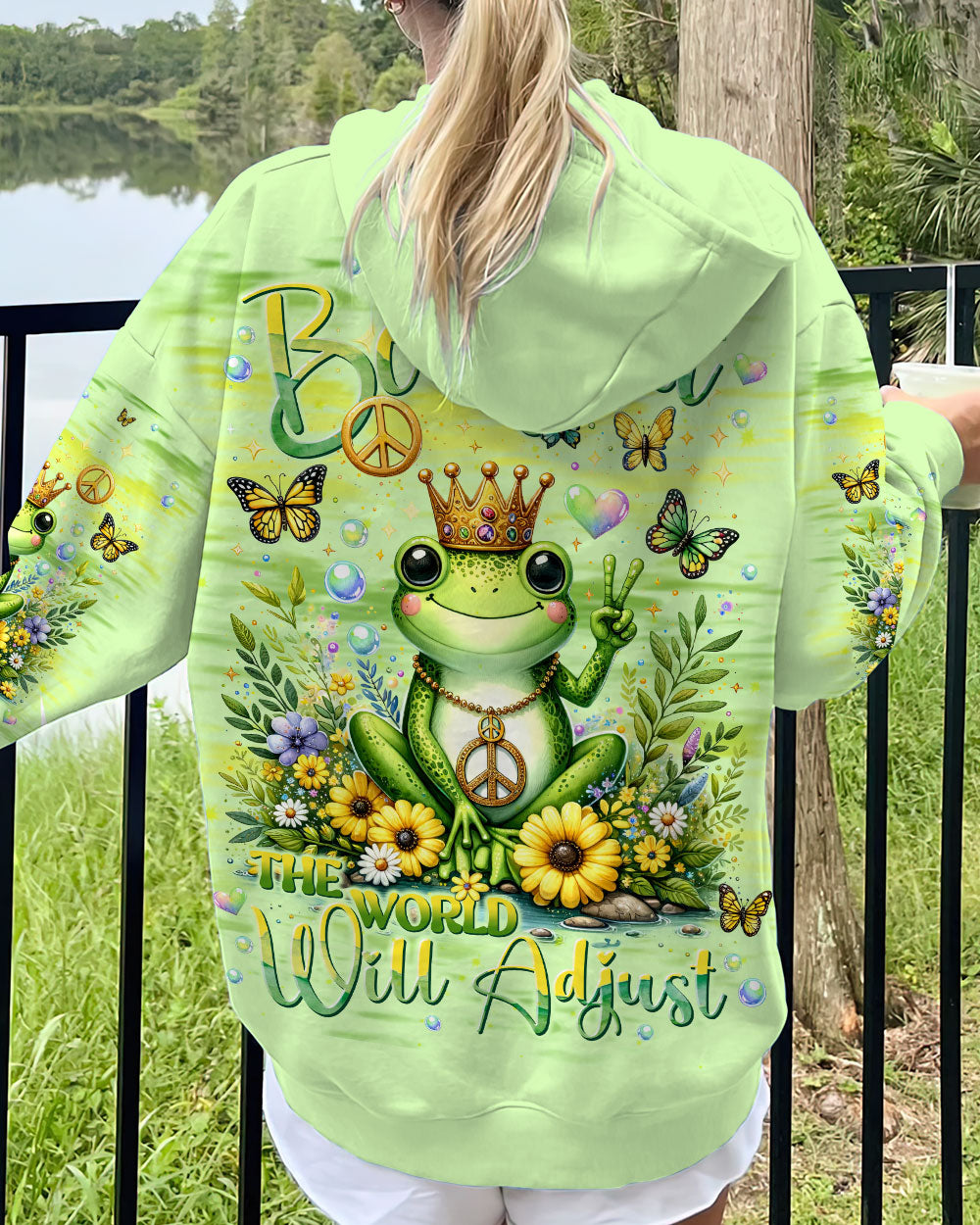 BE YOU THE WORLD WILL ADJUST FROG ALL OVER PRINT - TLNT2811232